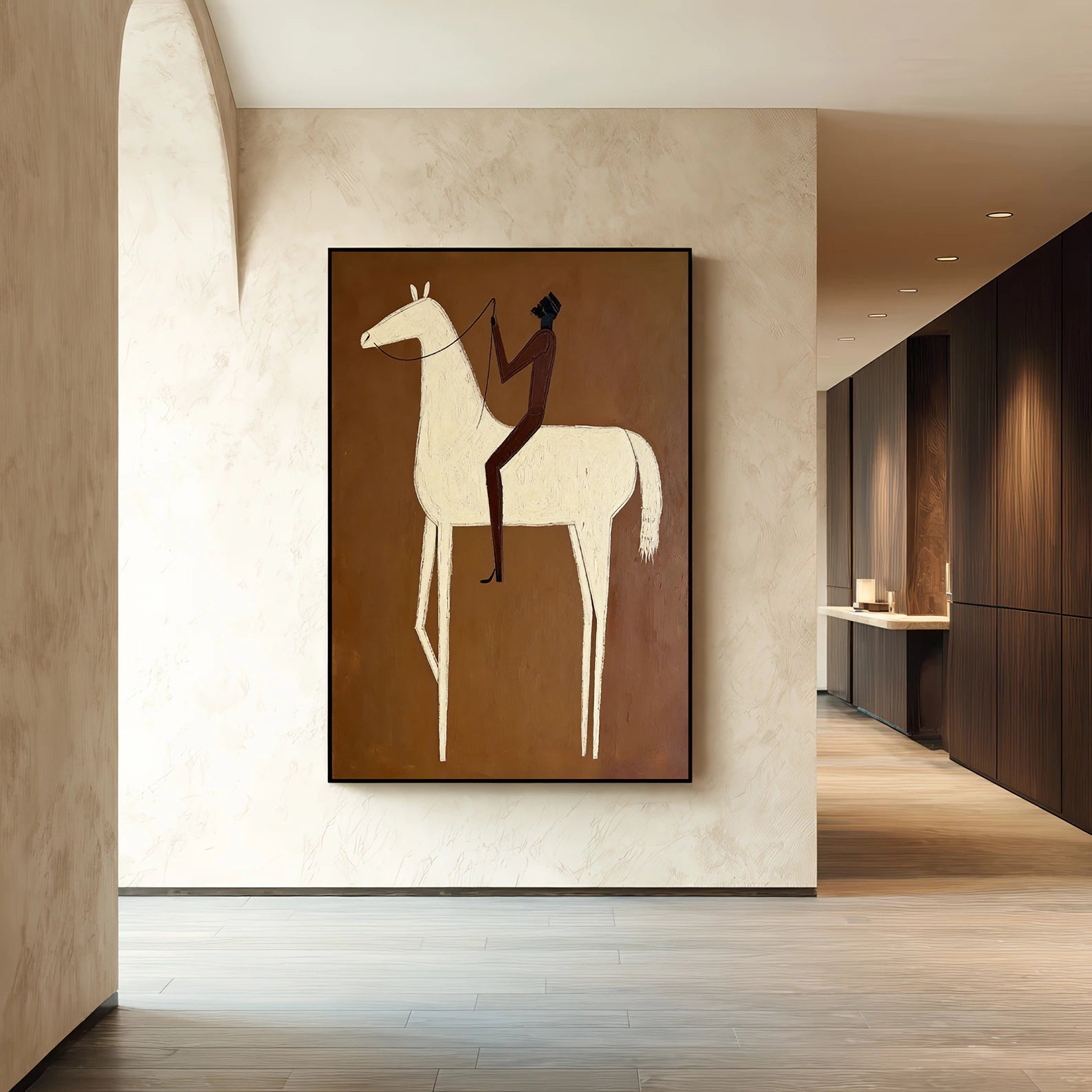 Minimalist Horse Rider Wall Art #AB558