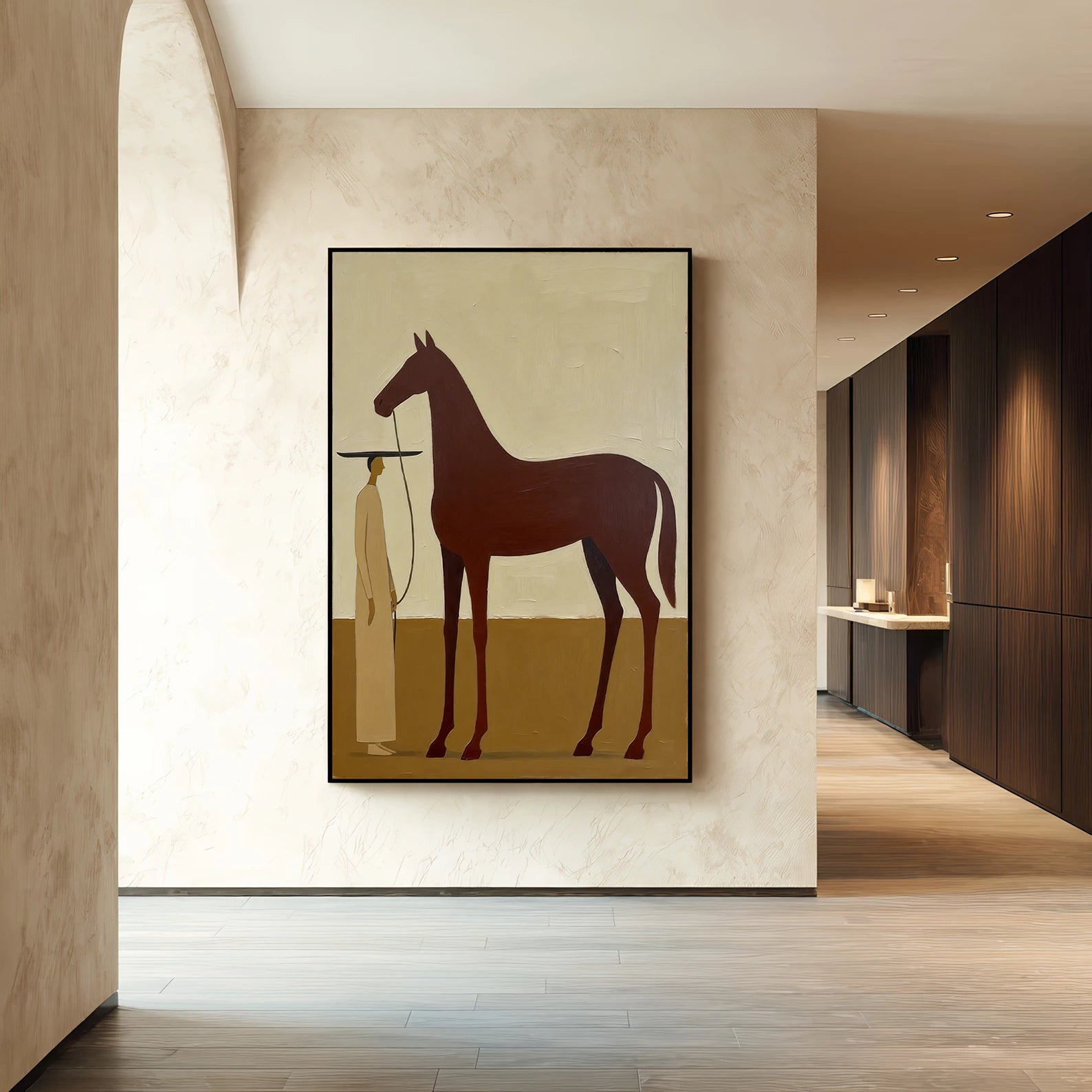 Minimalist Horse & Figure Wall Art #AB561