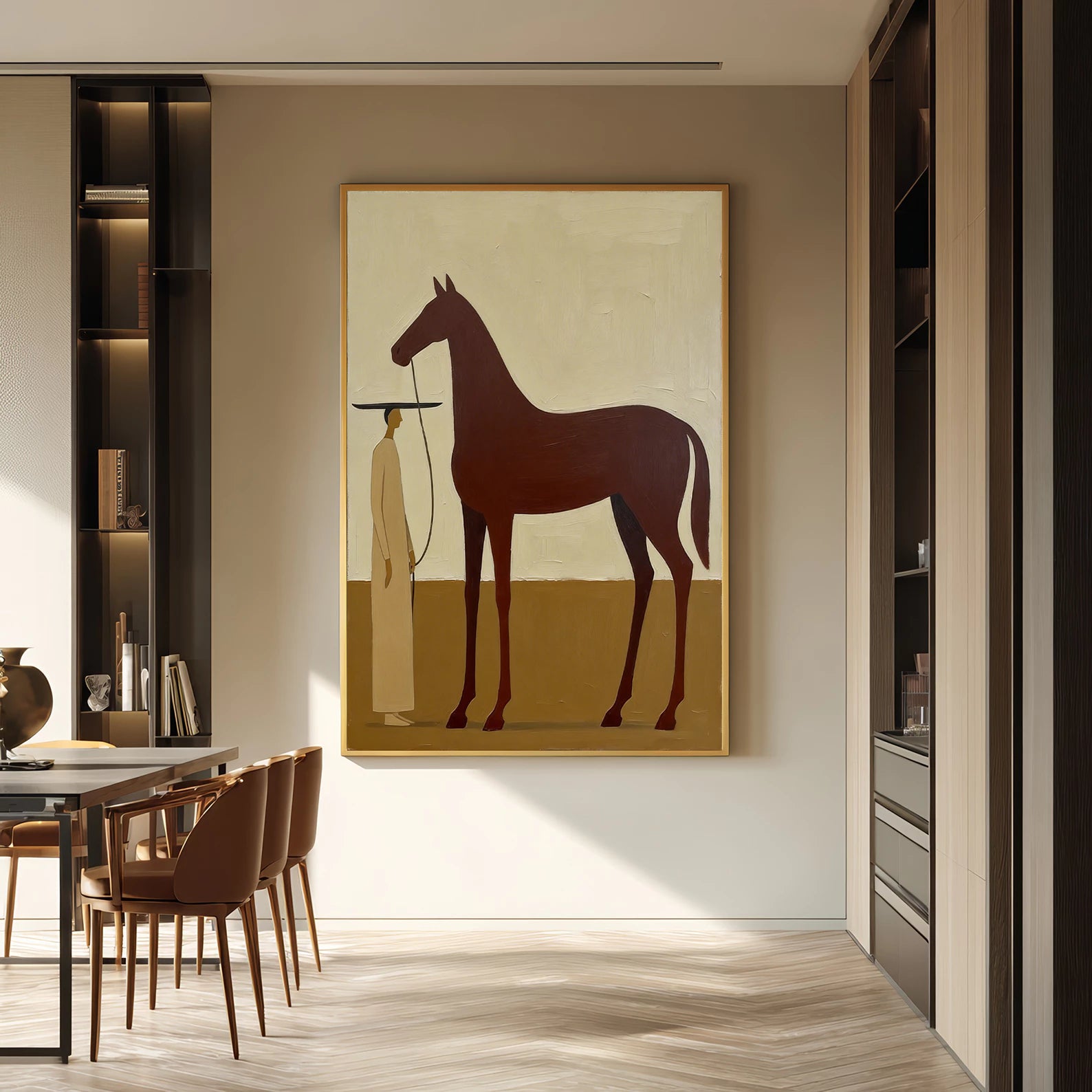 Minimalist Horse & Figure Wall Art #AB561