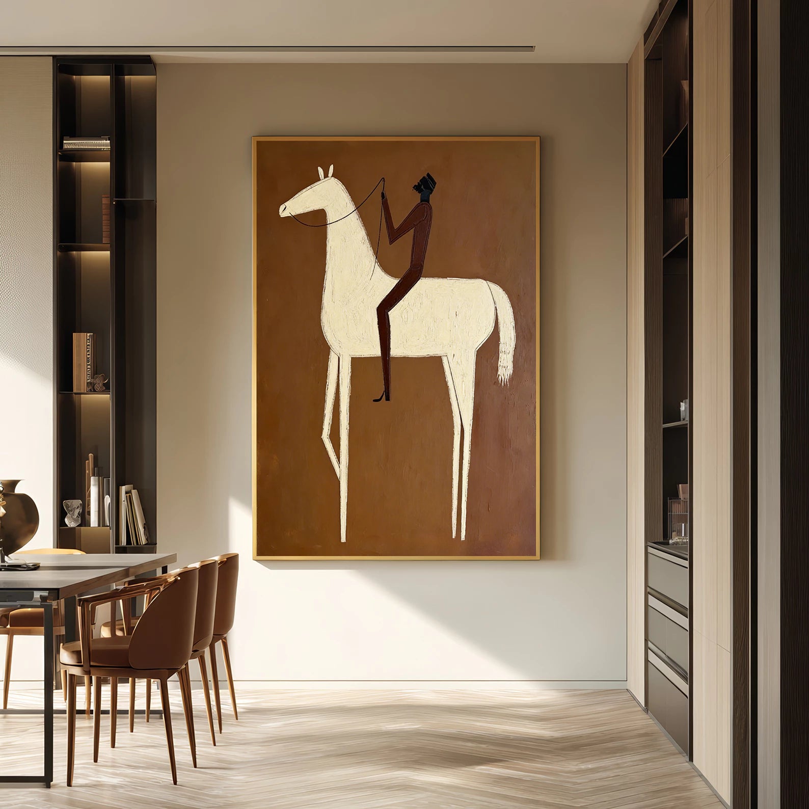Minimalist Horse Rider Wall Art #AB558