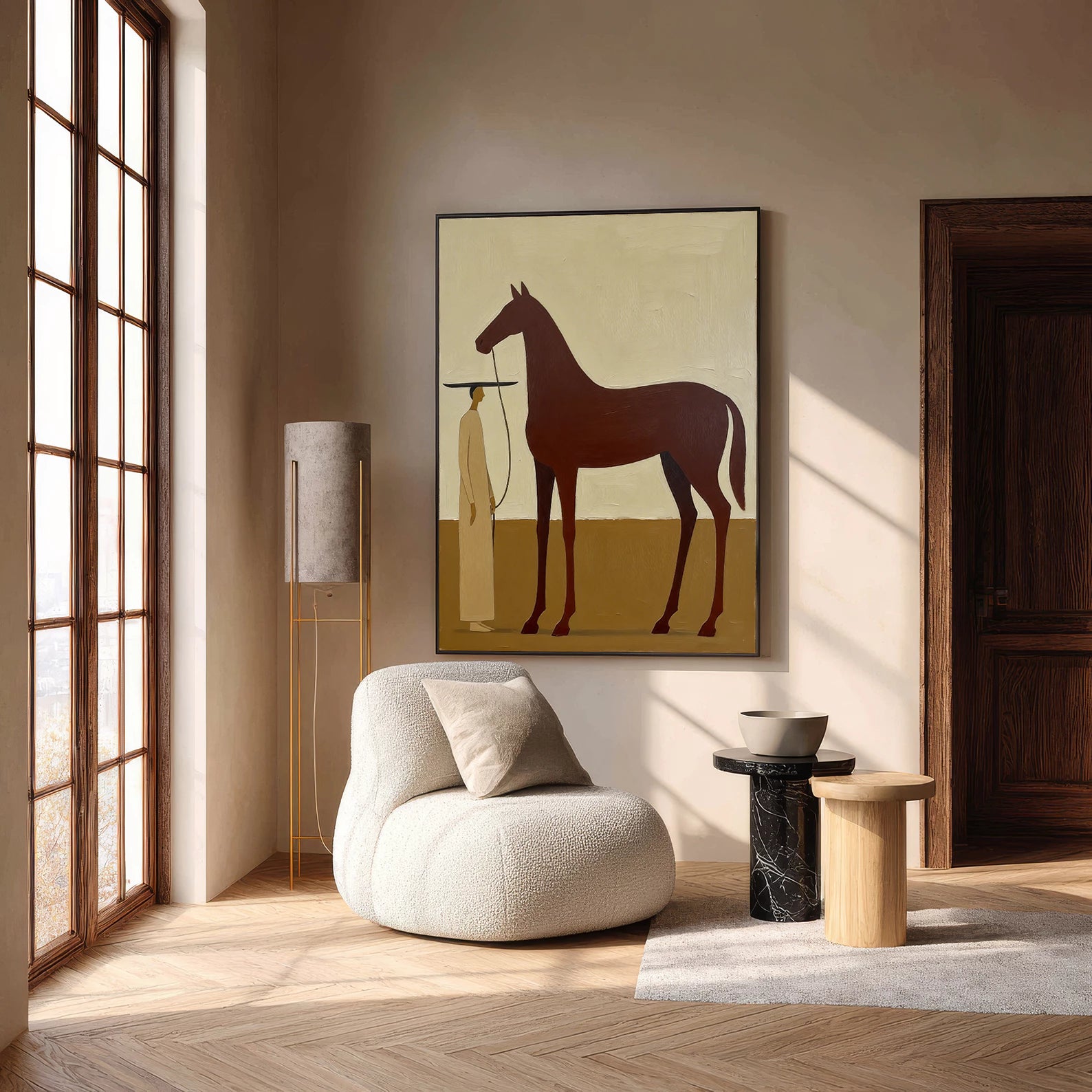 Minimalist Horse & Figure Wall Art #AB561
