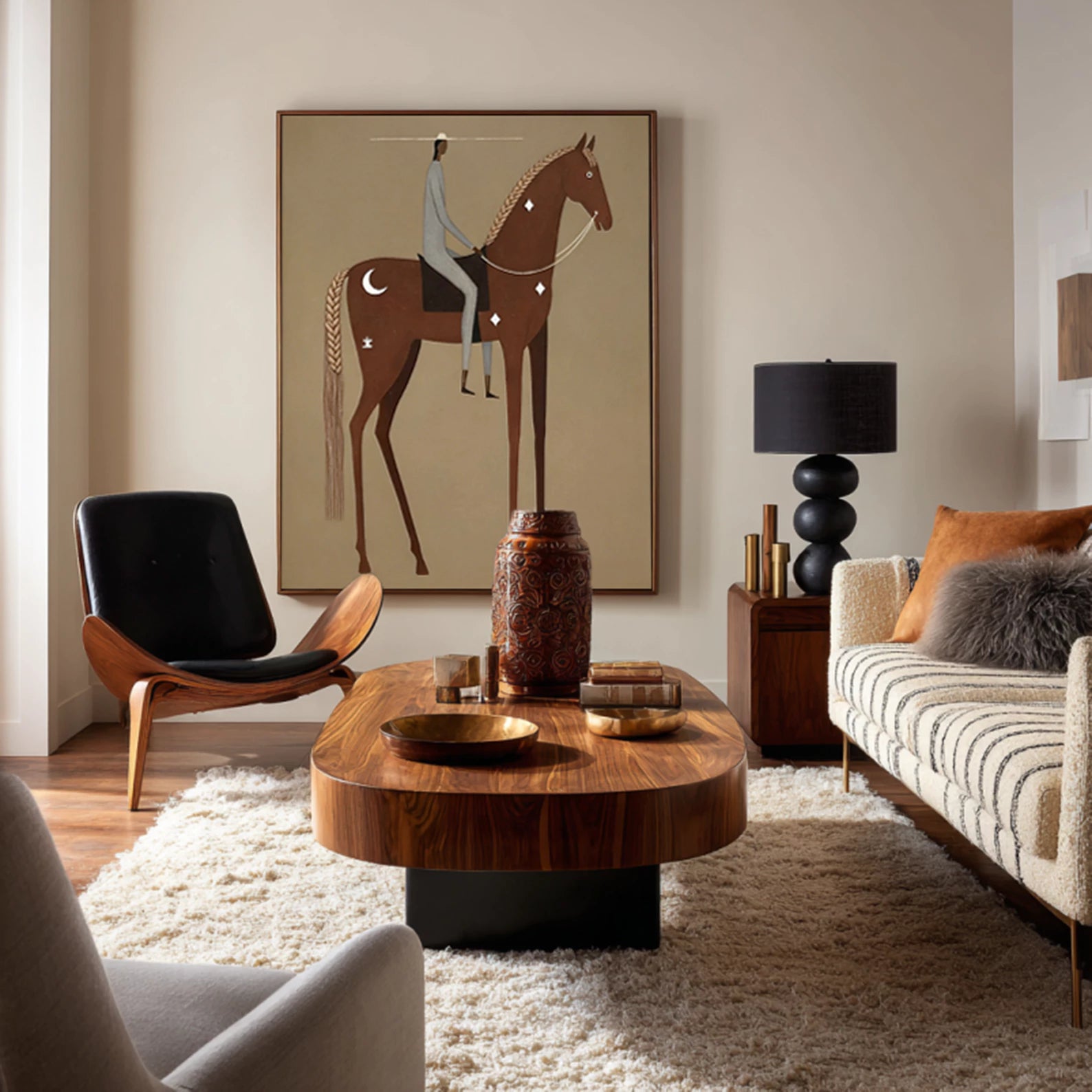 Minimalist Equestrian Rider Wall Art #AB557