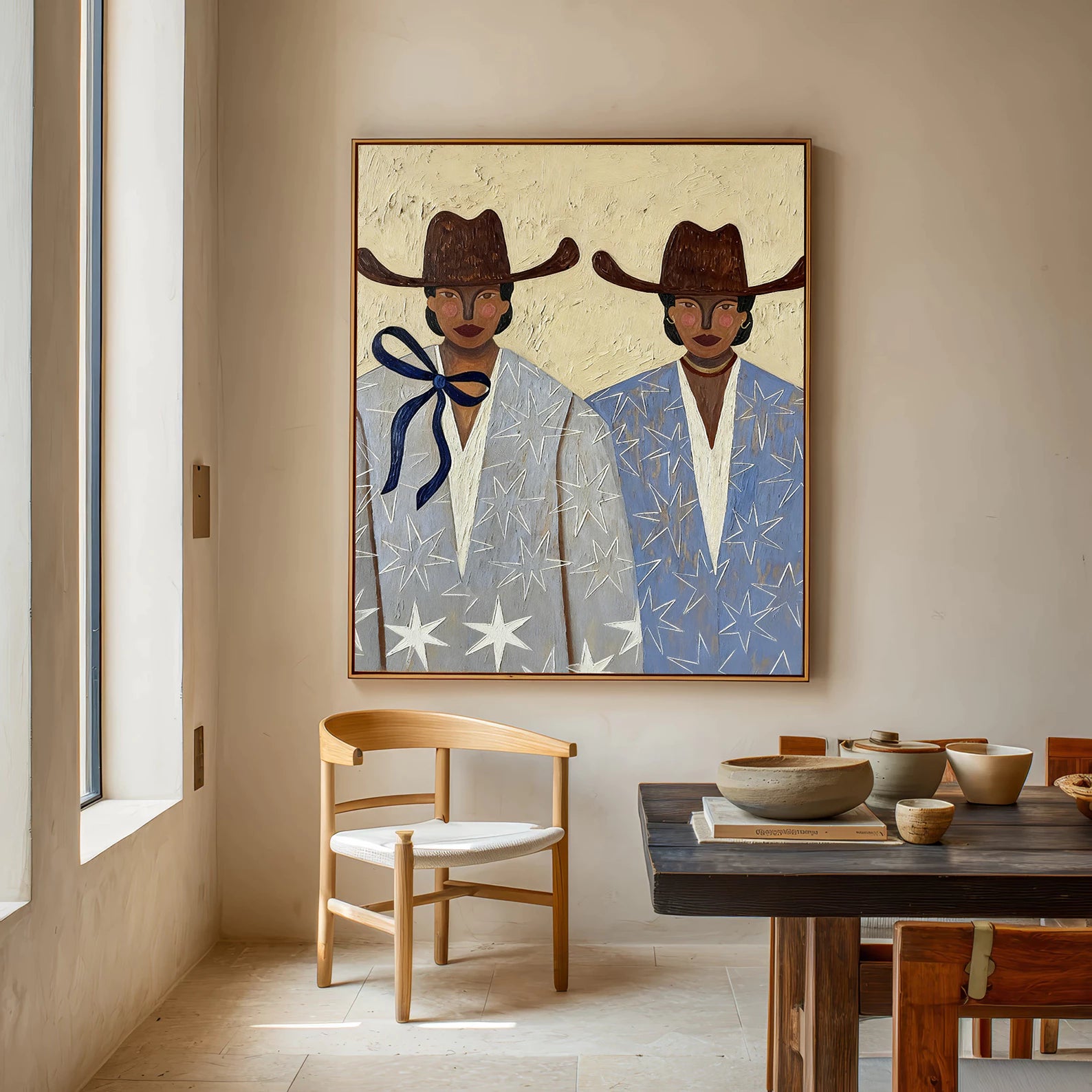 Boho Star Cowgirls Portrait Wall Art #AB569
