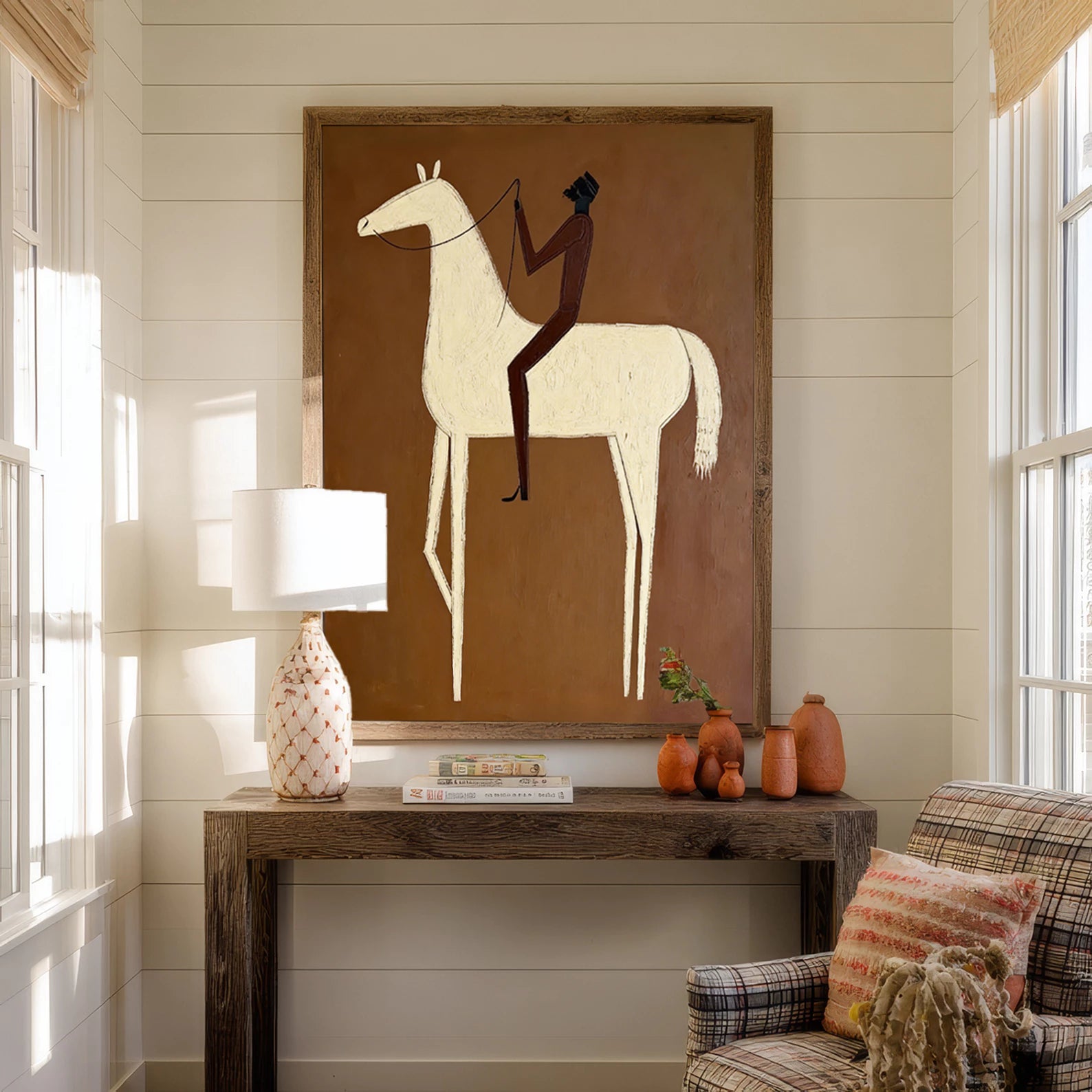 Minimalist Horse Rider Wall Art #AB558