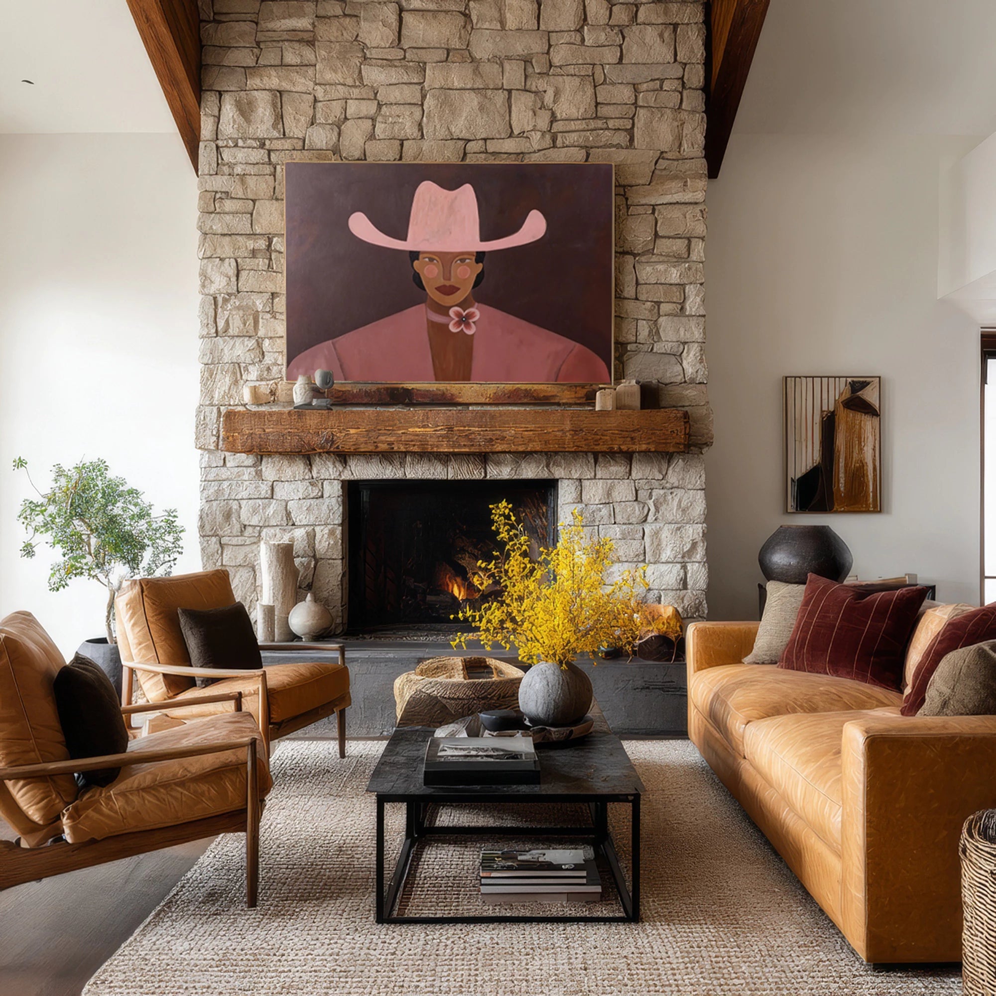 Pink Cowgirl Art Print #AB627