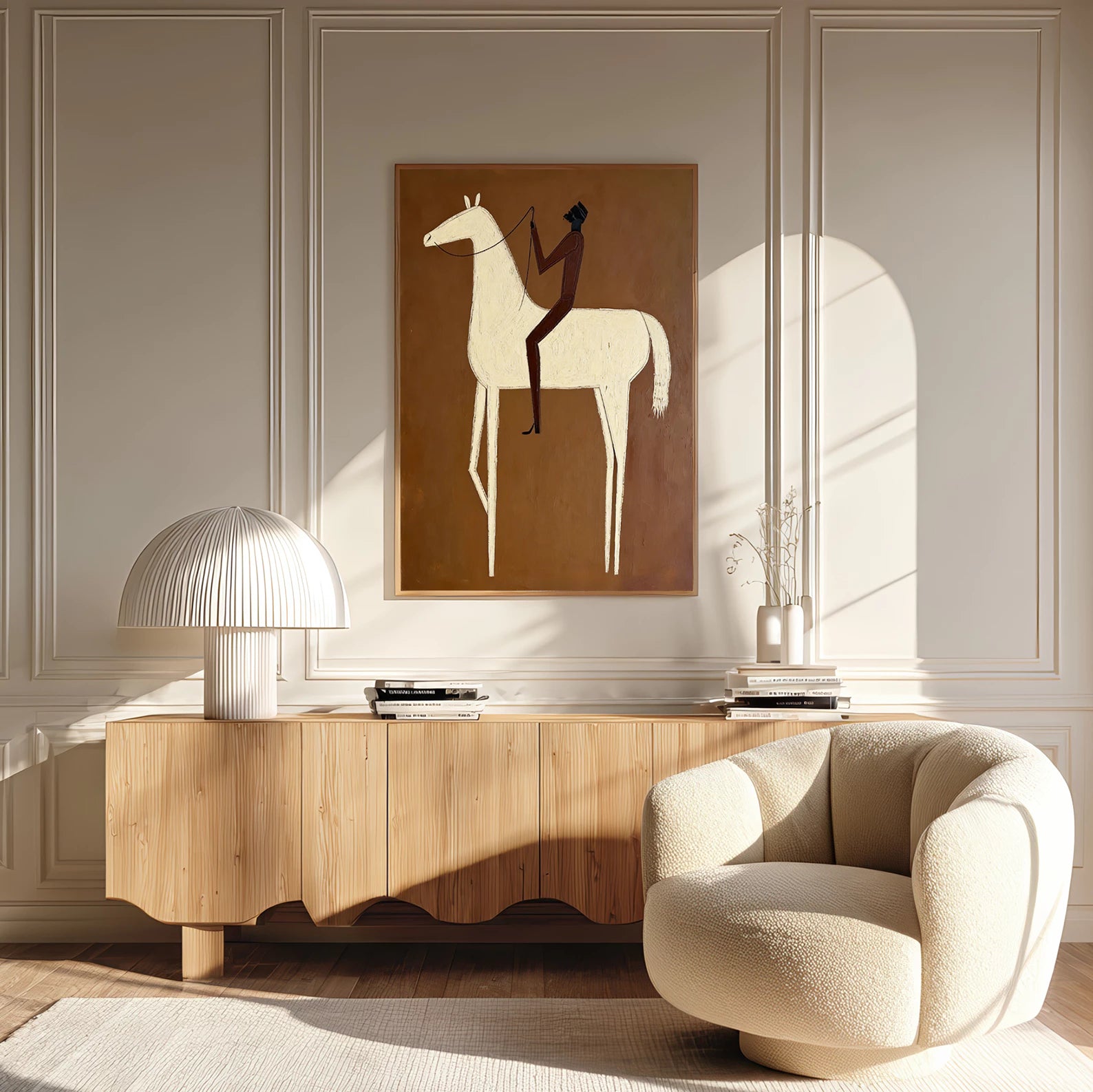 Minimalist Horse Rider Wall Art #AB558