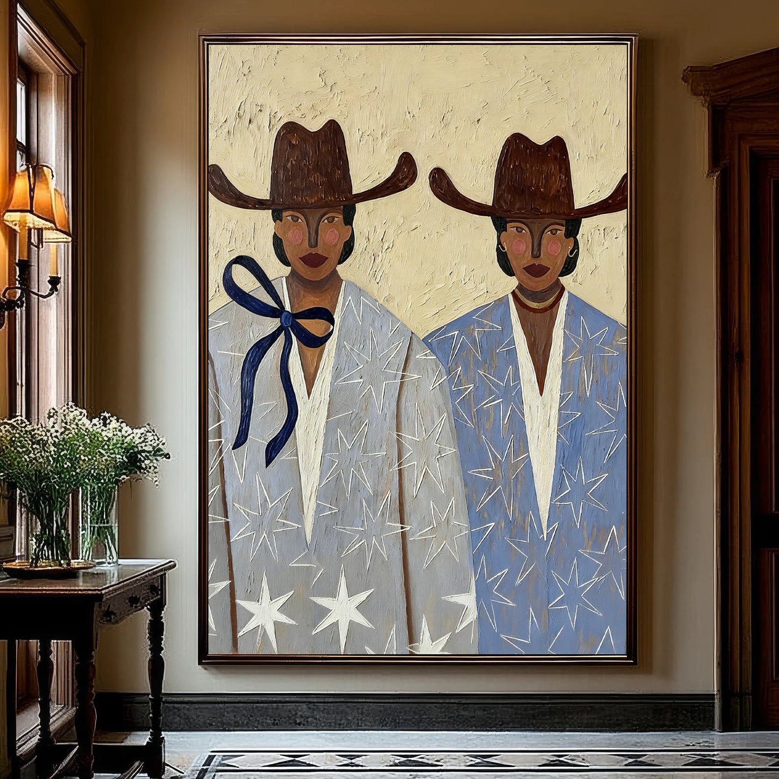 Boho Star Cowgirls Portrait Wall Art #AB569