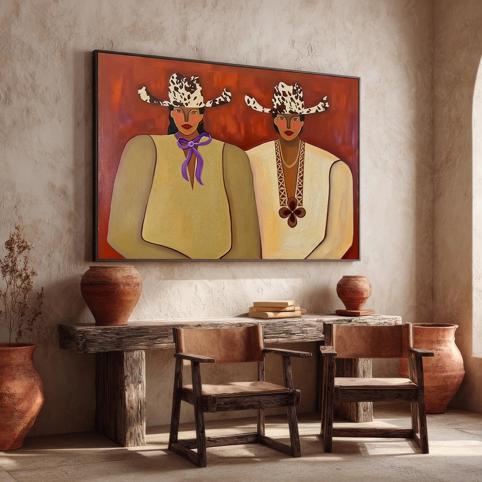 Cowgirls Portrait Art Print #AB613