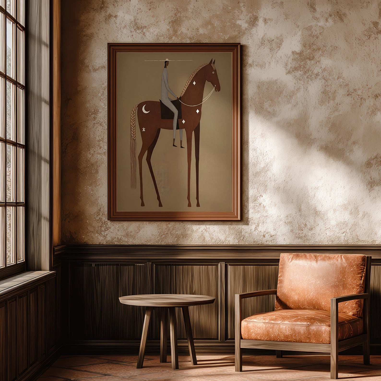 Minimalist Equestrian Rider Wall Art #AB557