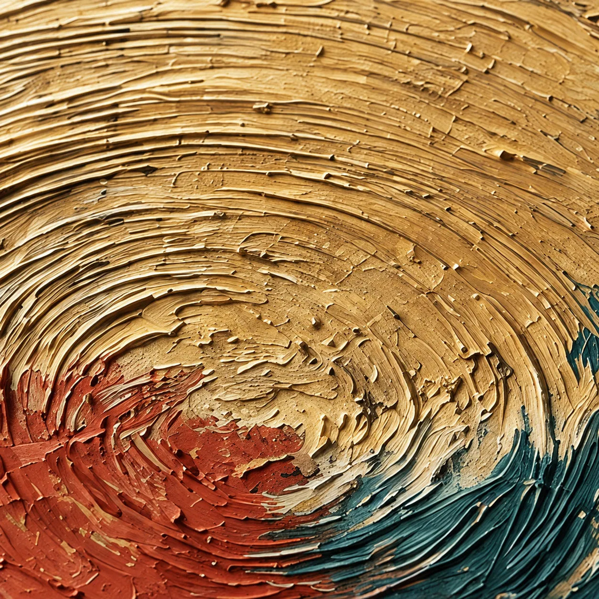Teal and Rust Textured Abstract Wall Art for Living Room, Modern Organic Statement Painting #369DGNS0