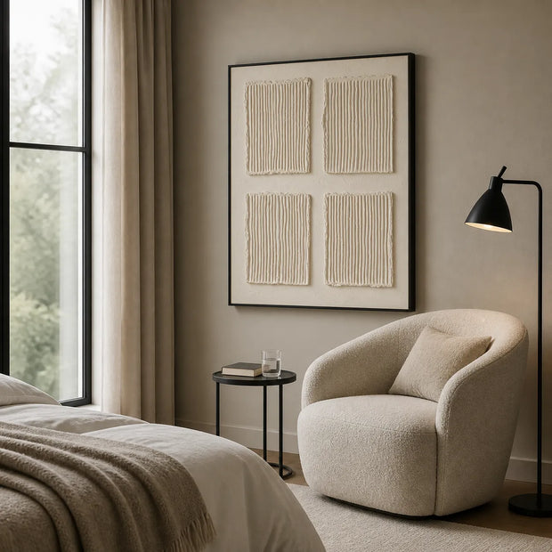 Warm Cream Minimalist Geometric Textured Wall Art for Living Room #AAPCEVVI
