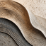 Warm Neutral Textured Wall Art for Living Room, Layered Abstract Waves and Spheres #H7OMN2PB