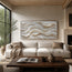 Sculptural Cream Wall Art – Organic Wave Impasto Painting with Amber Veins, Extra-Wide Horizontal Canvas for Living Room & Entryway #VKQLU69U