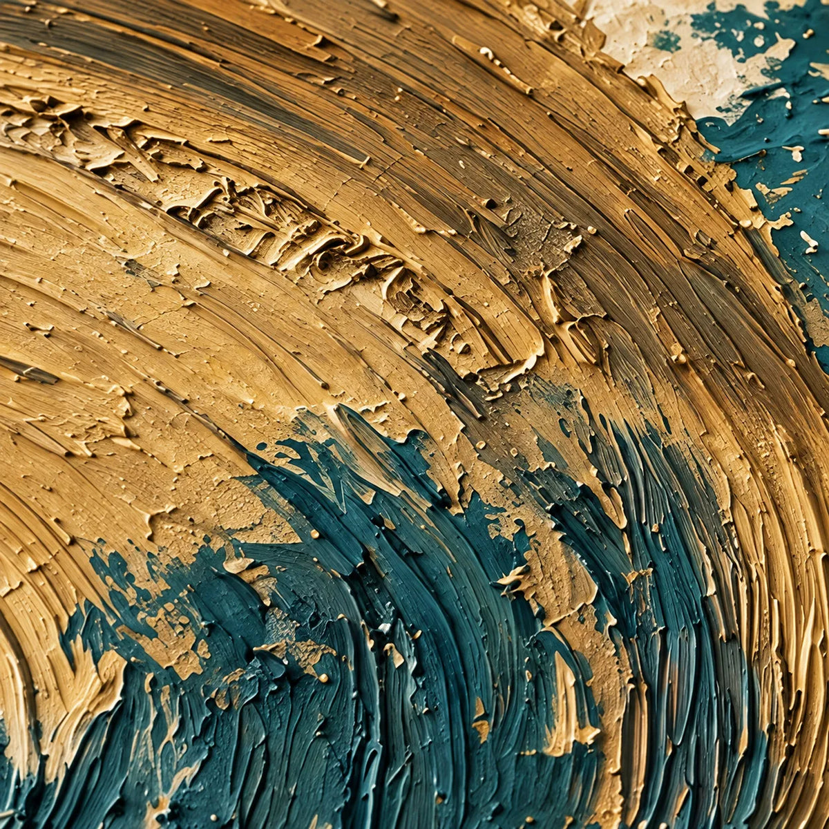 Teal and Rust Textured Abstract Wall Art for Living Room, Modern Organic Statement Painting #369DGNS0