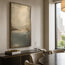 Muted Gray-Blue Textured Wall Art, Wabi Sabi Abstract Landscape Painting for Living Room #UIDCT1RR