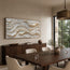Sculptural Cream Wall Art – Organic Wave Impasto Painting with Amber Veins, Extra-Wide Horizontal Canvas for Living Room & Entryway #VKQLU69U
