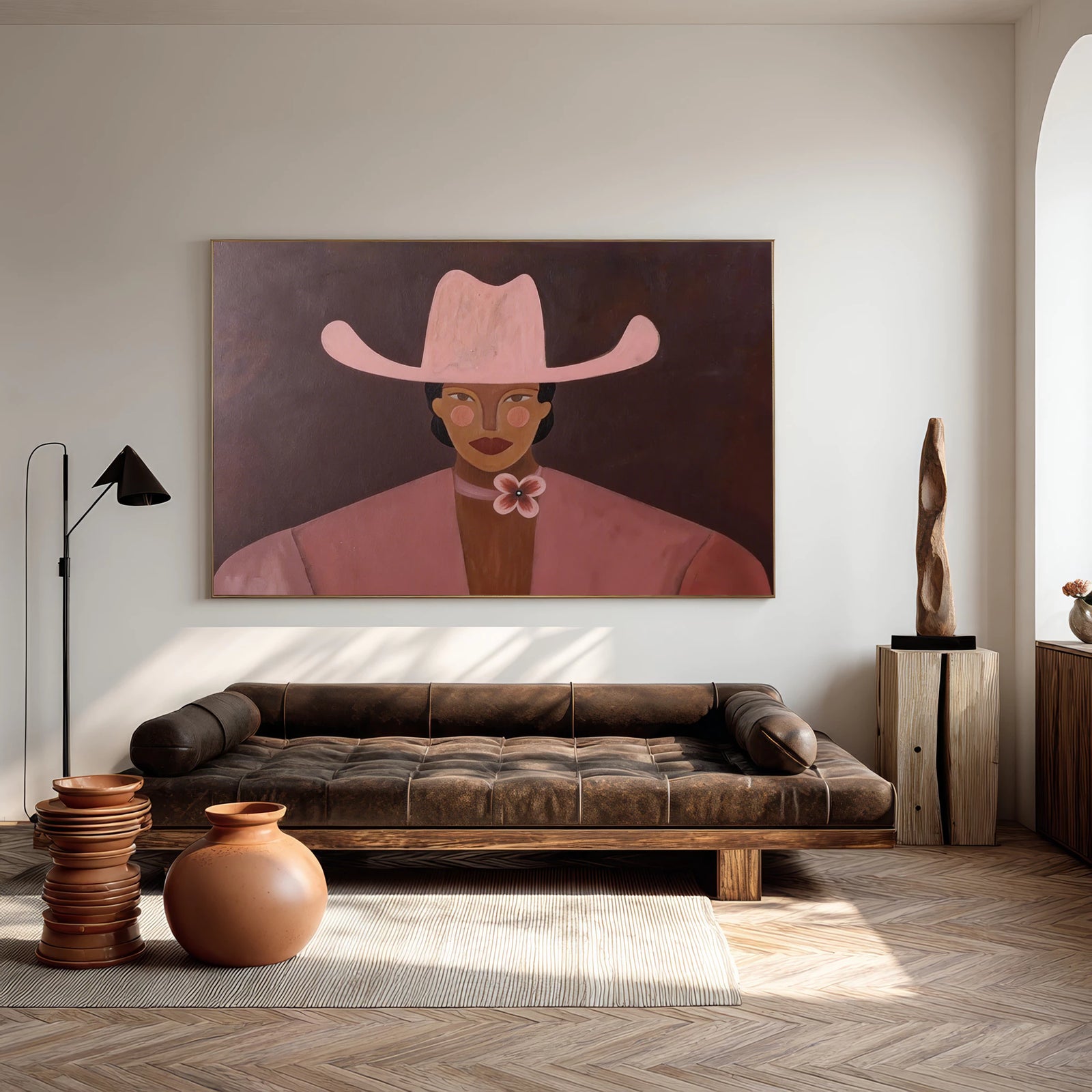 Pink Cowgirl Art Print #AB627