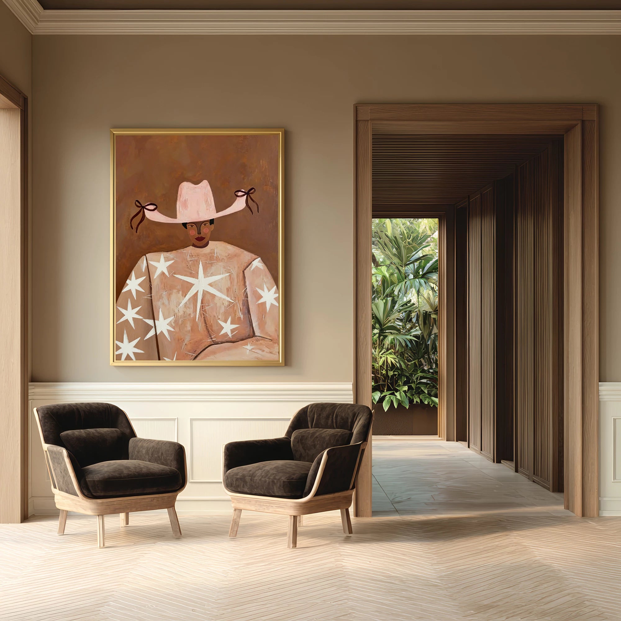 Abstract Star Cowgirl Painting #AB568