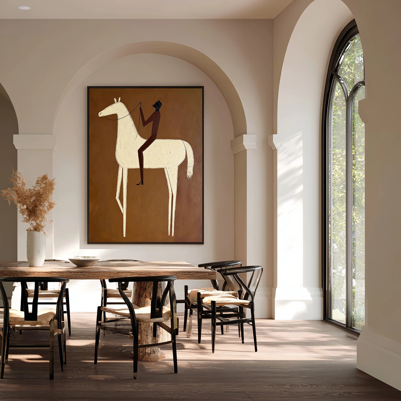 Minimalist Horse Rider Wall Art #AB558