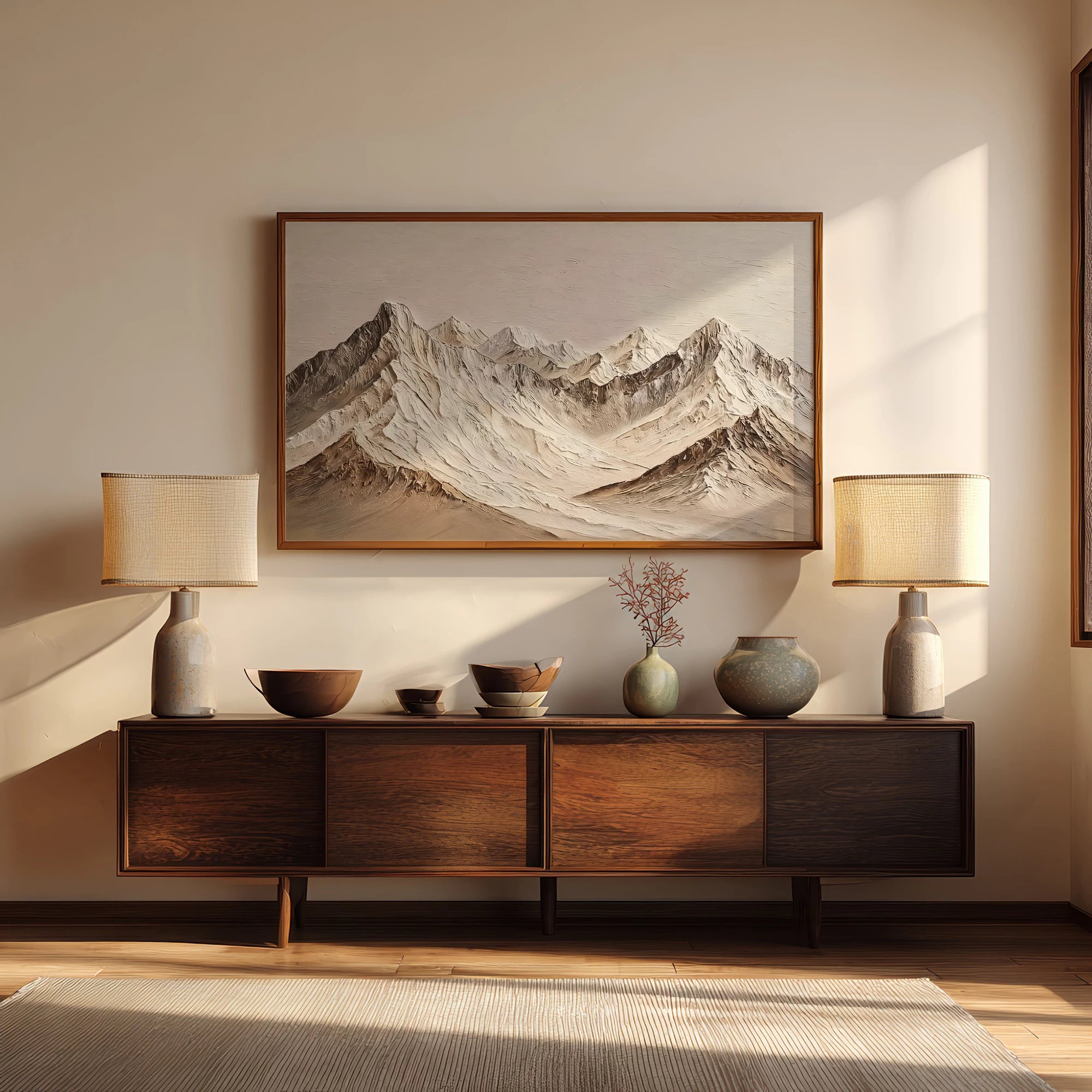 Minimalist Mountain Impasto Oil Painting #FT68