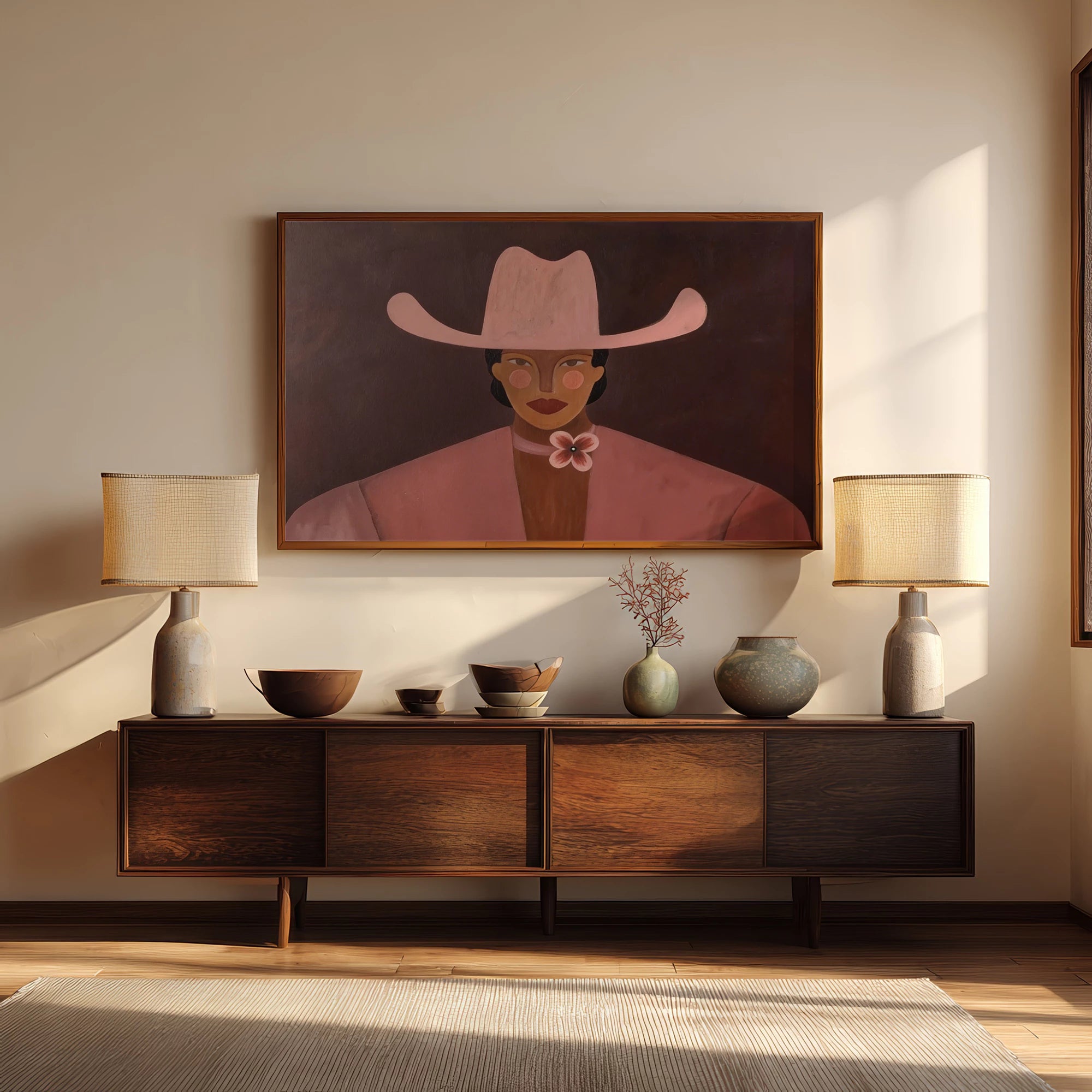 Pink Cowgirl Art Print #AB627