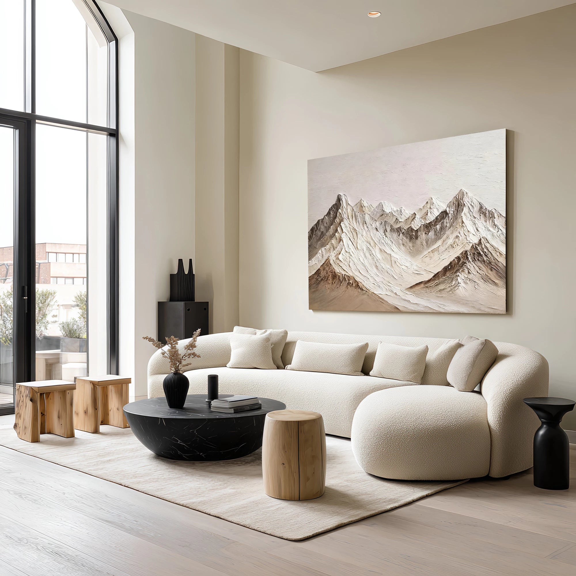 Minimalist Mountain Impasto Oil Painting #FT68