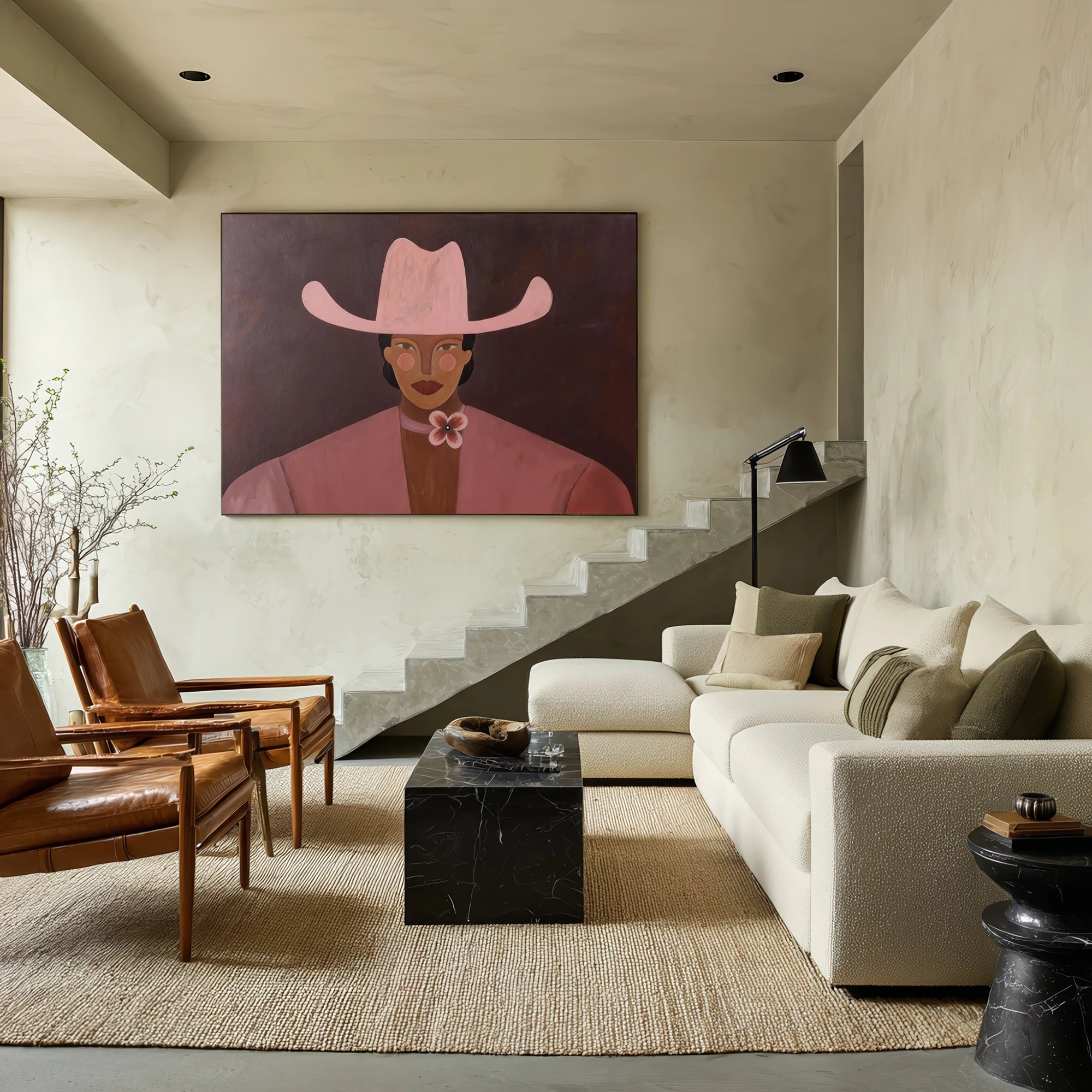 Pink Cowgirl Art Print #AB627