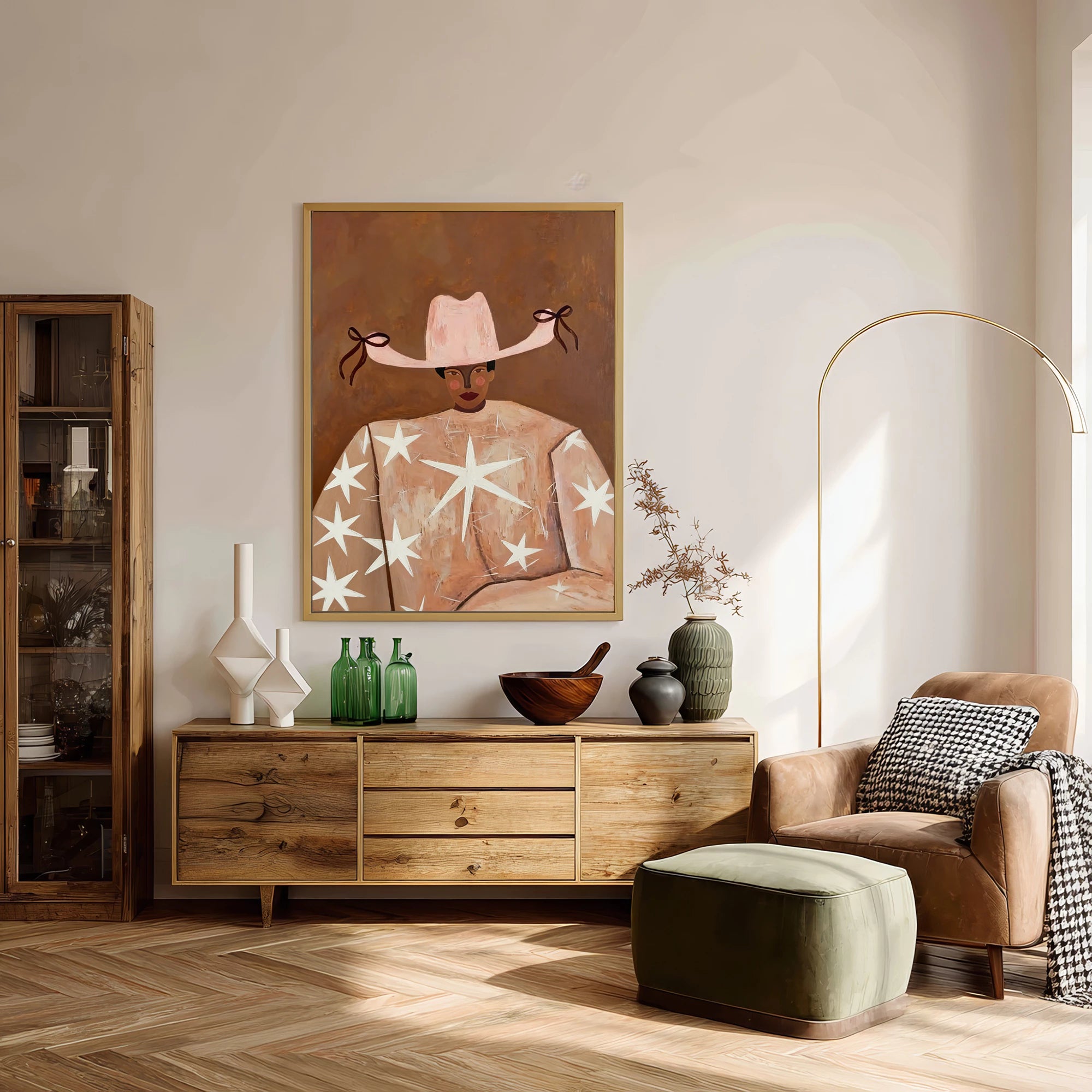 Abstract Star Cowgirl Painting #AB568