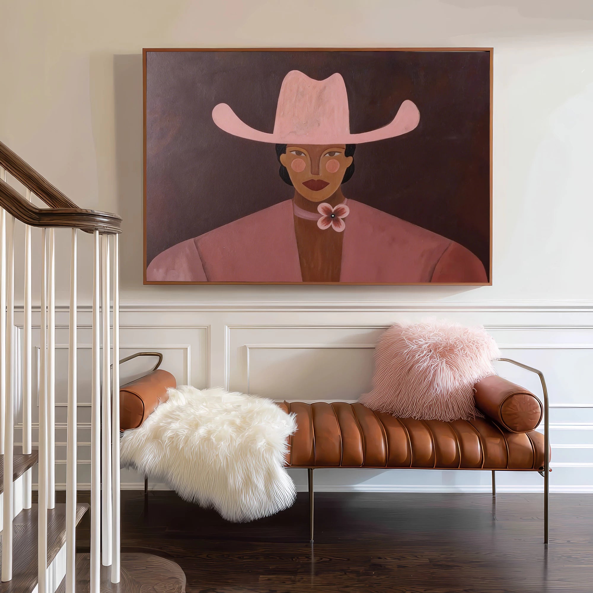 Pink Cowgirl Art Print #AB627