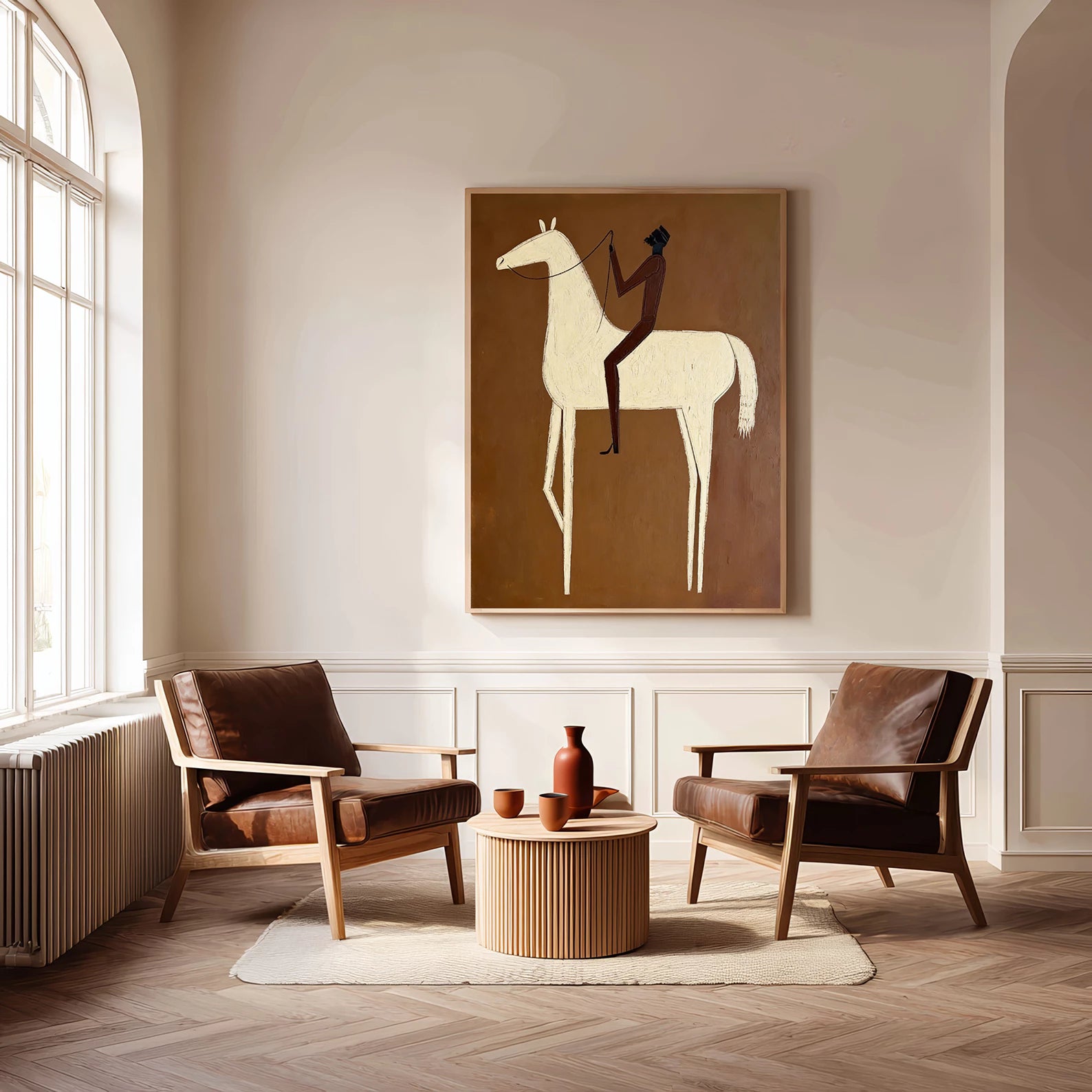 Minimalist Horse Rider Wall Art #AB558