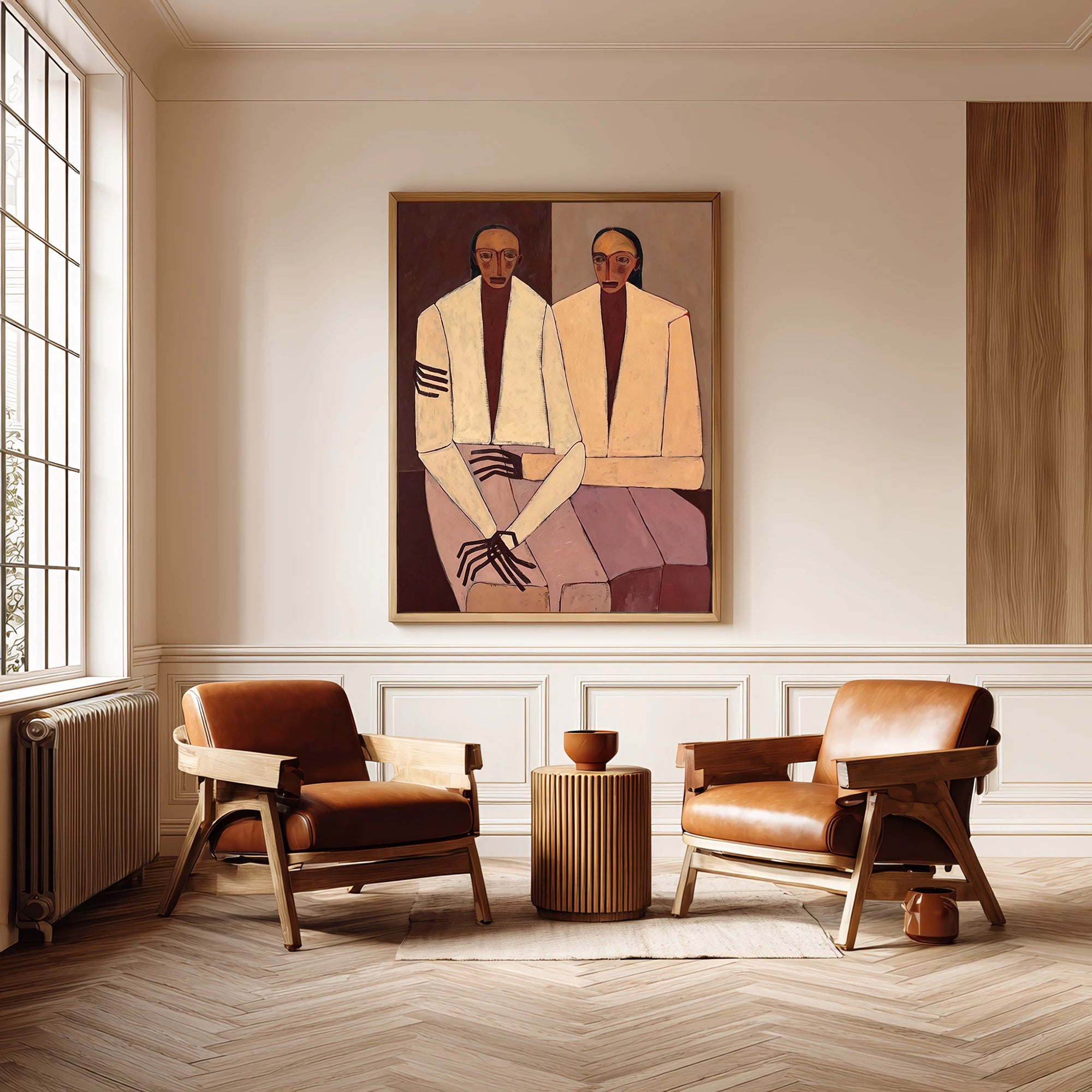 Expressionist Two Figures Oil Painting #AB315