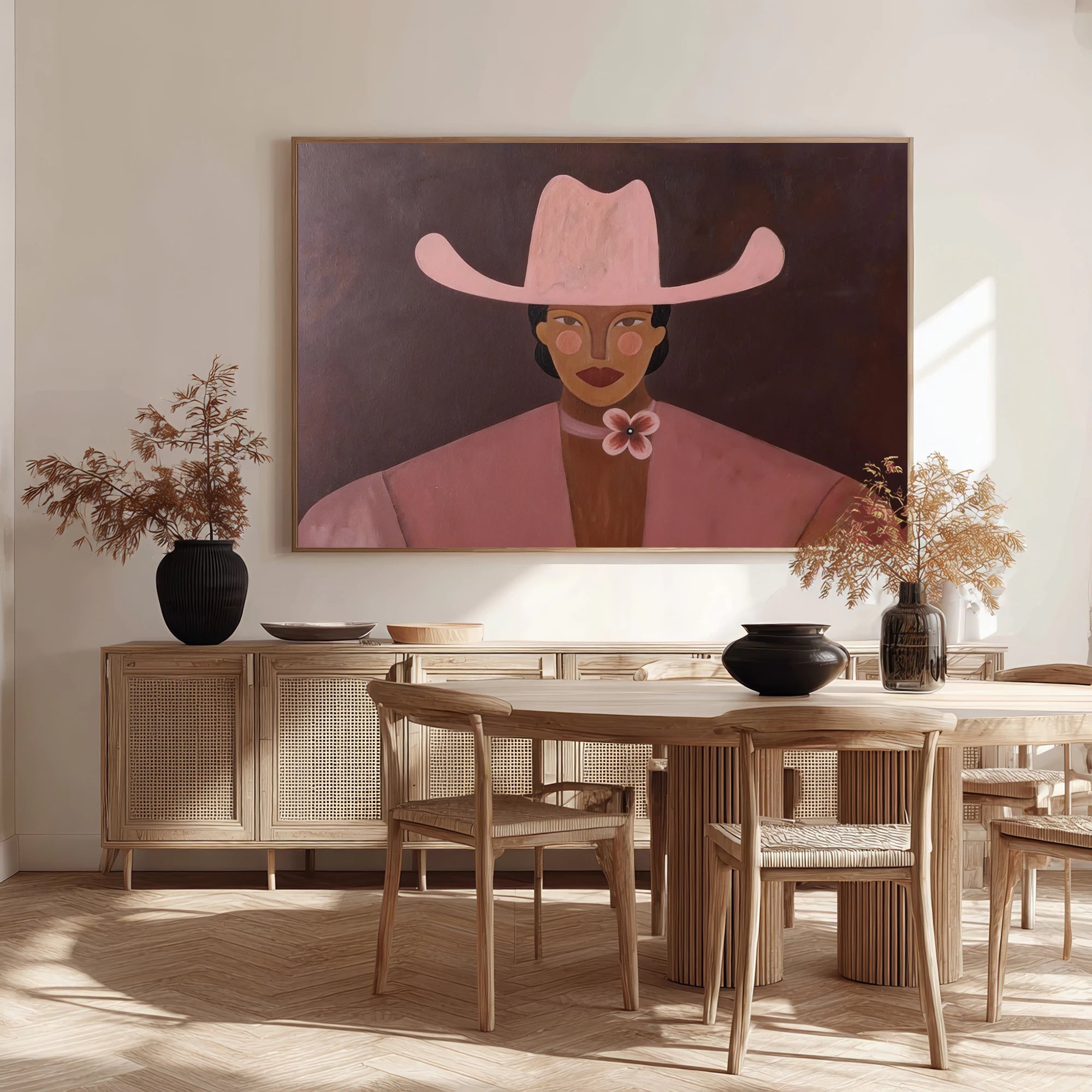 Pink Cowgirl Art Print #AB627