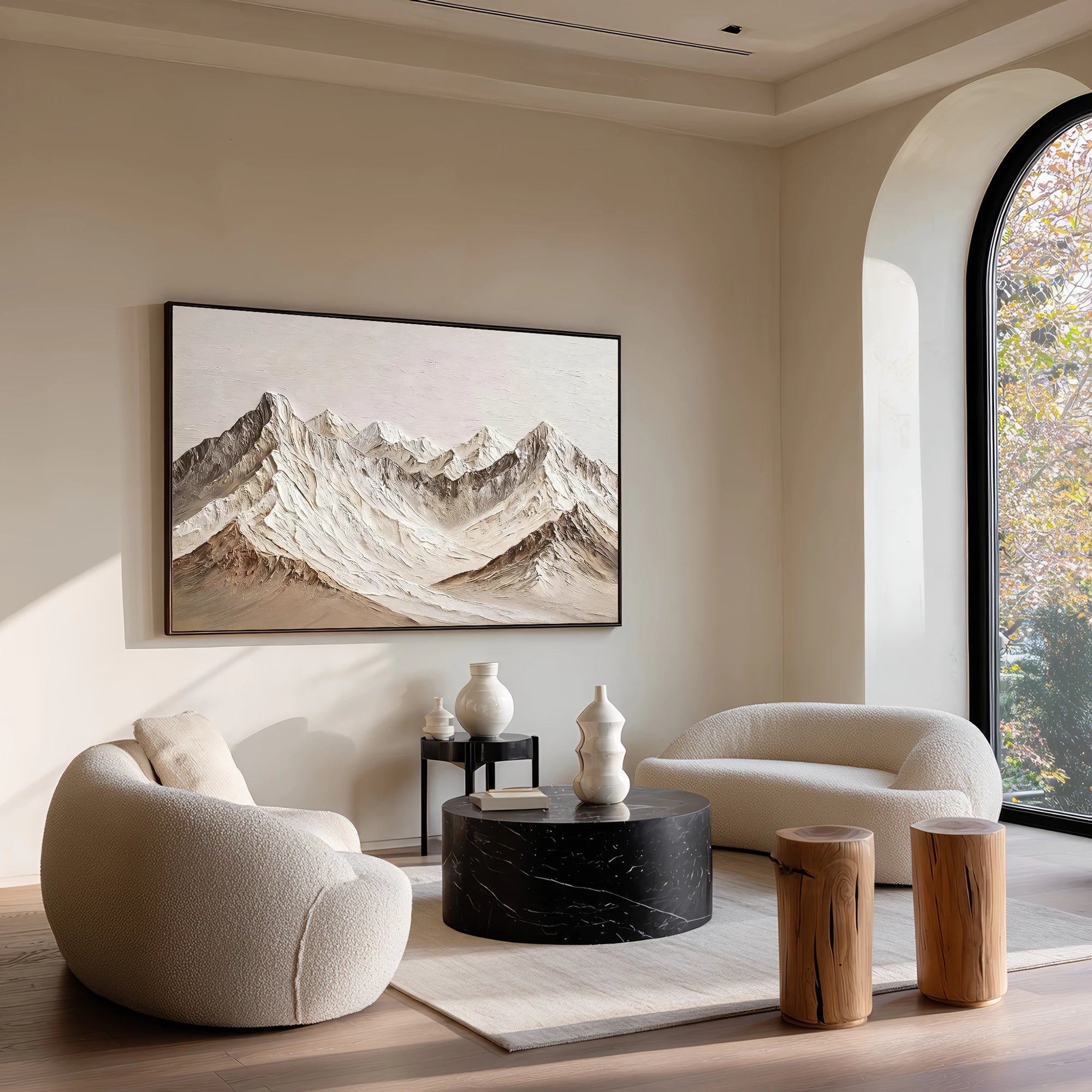 Minimalist Mountain Impasto Oil Painting #FT68