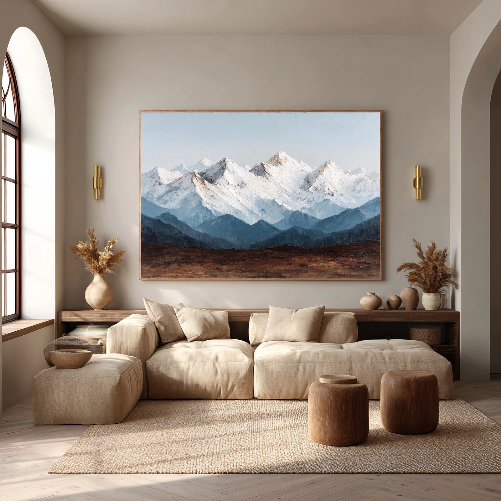 Minimalist Mountain Range Canvas Art #FT66