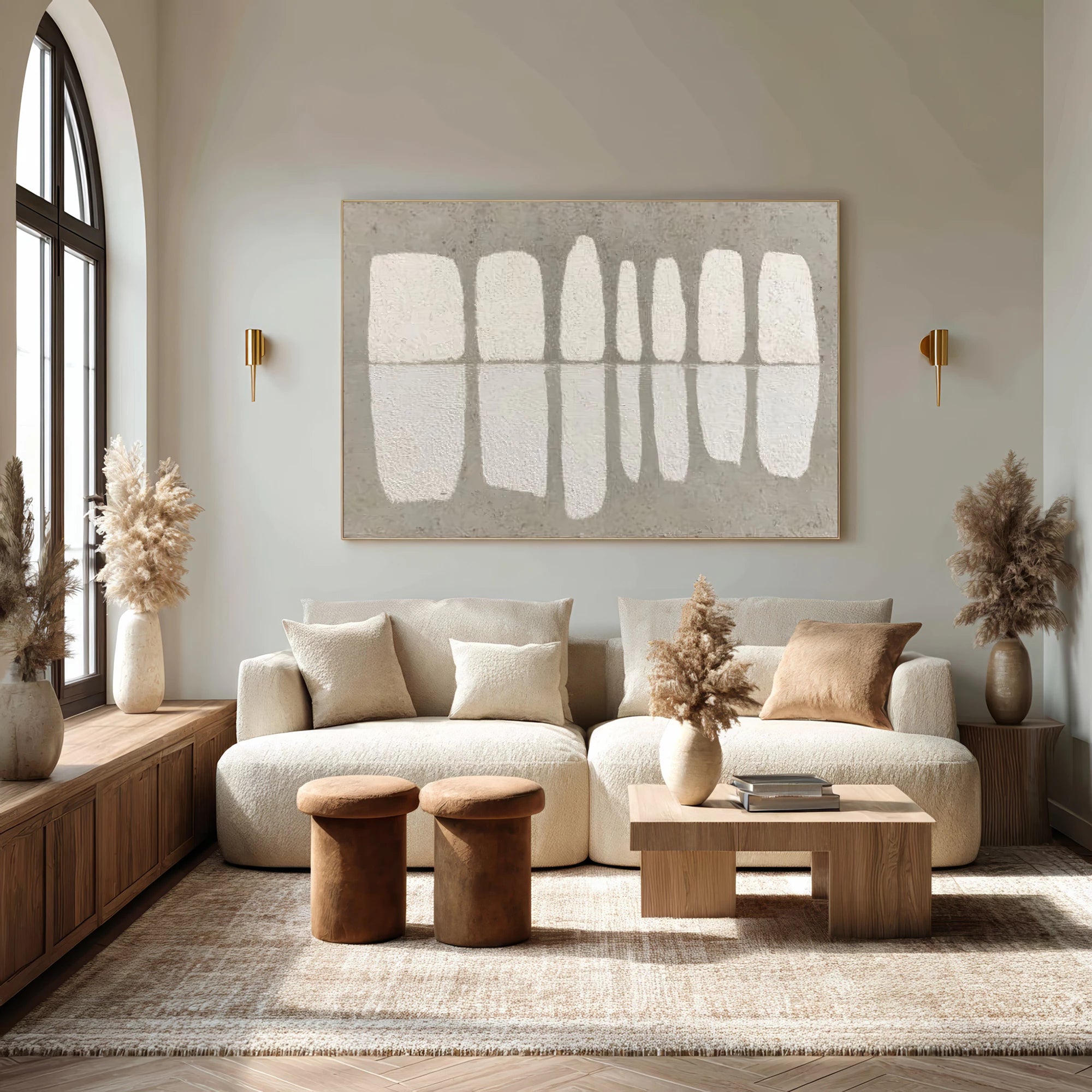 Wabi-Sabi Grey Off-white Minimalist Wall Art #WA65