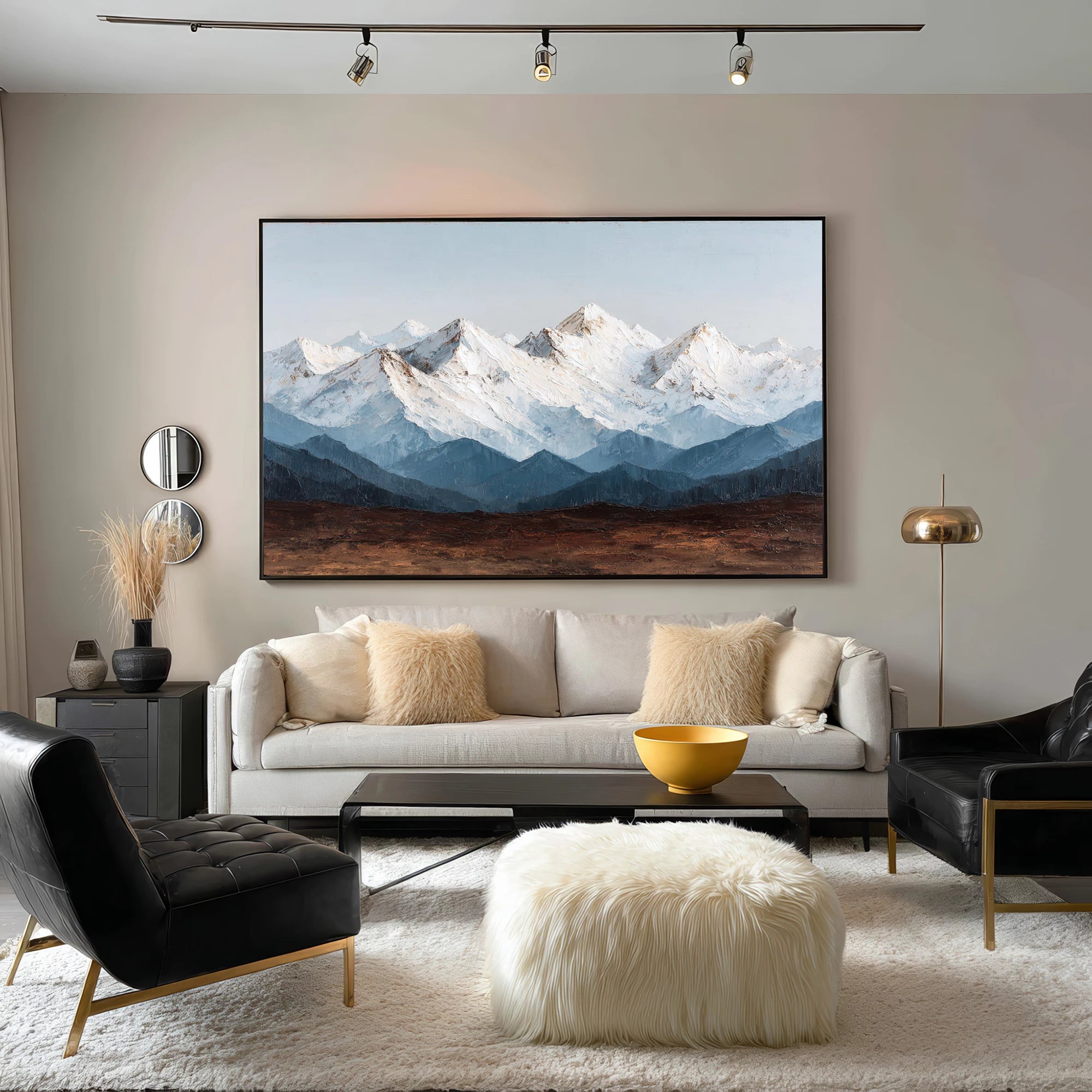 Minimalist Mountain Range Canvas Art #FT66
