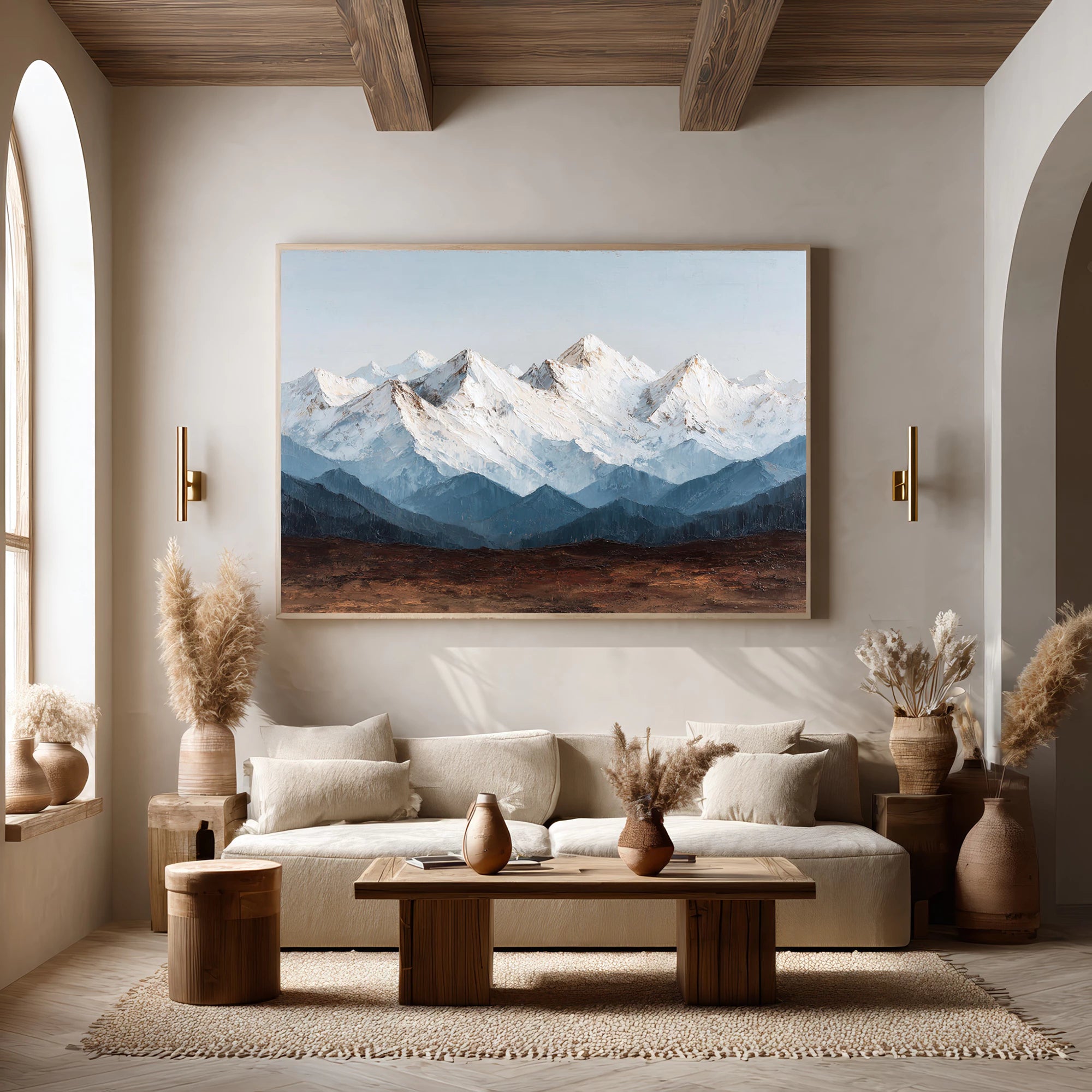 Minimalist Mountain Range Canvas Art #FT66