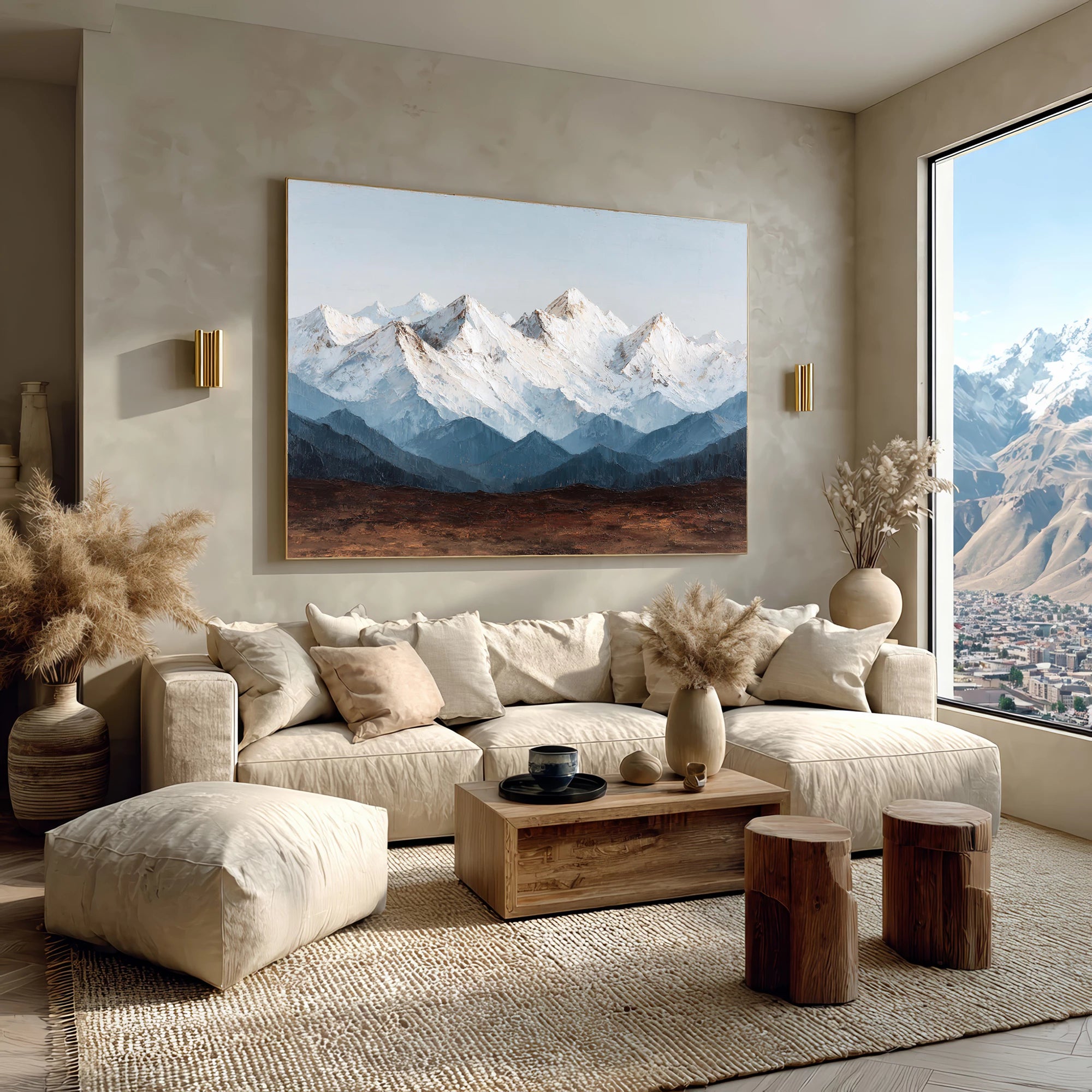 Minimalist Mountain Range Canvas Art #FT66