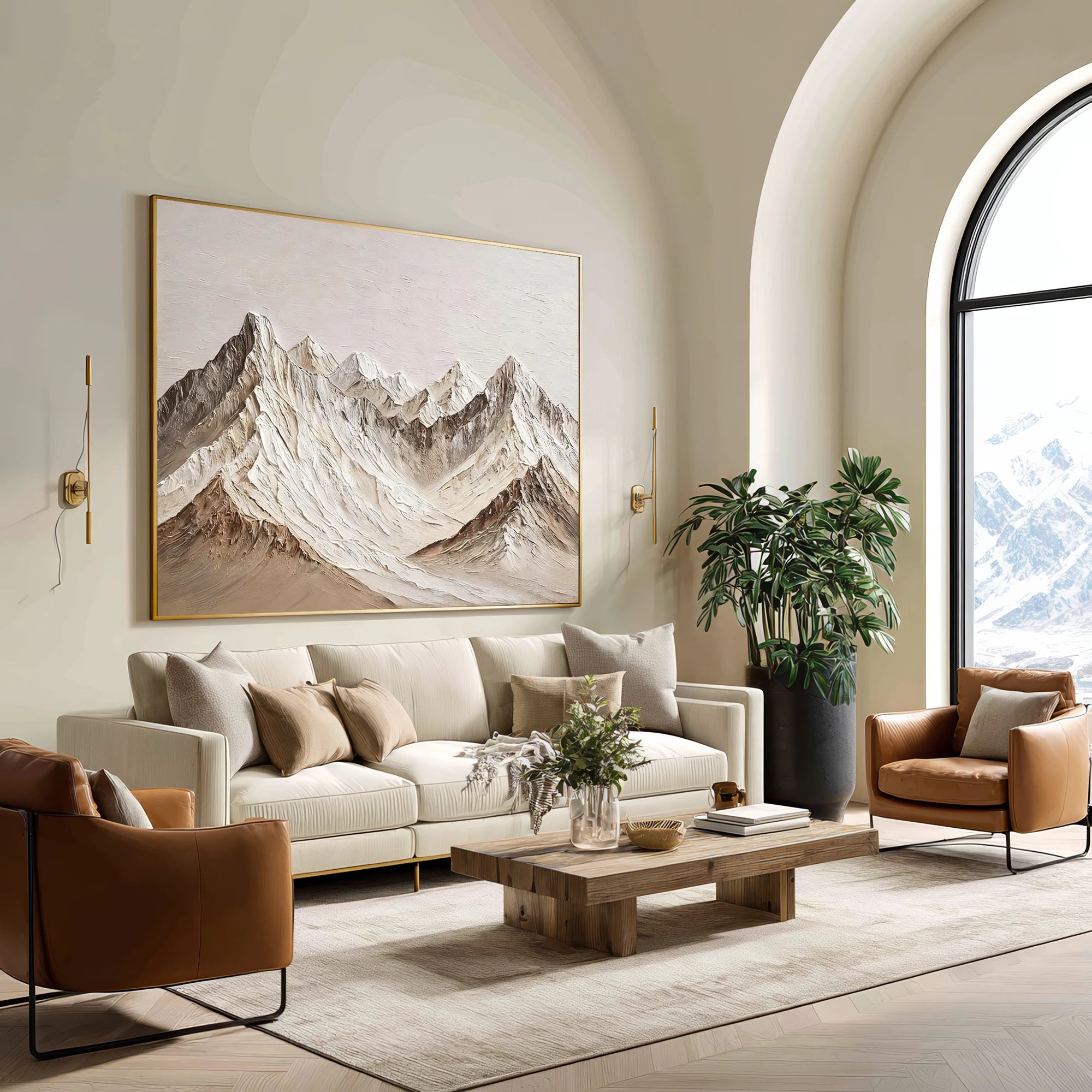 Minimalist Mountain Impasto Oil Painting #FT68