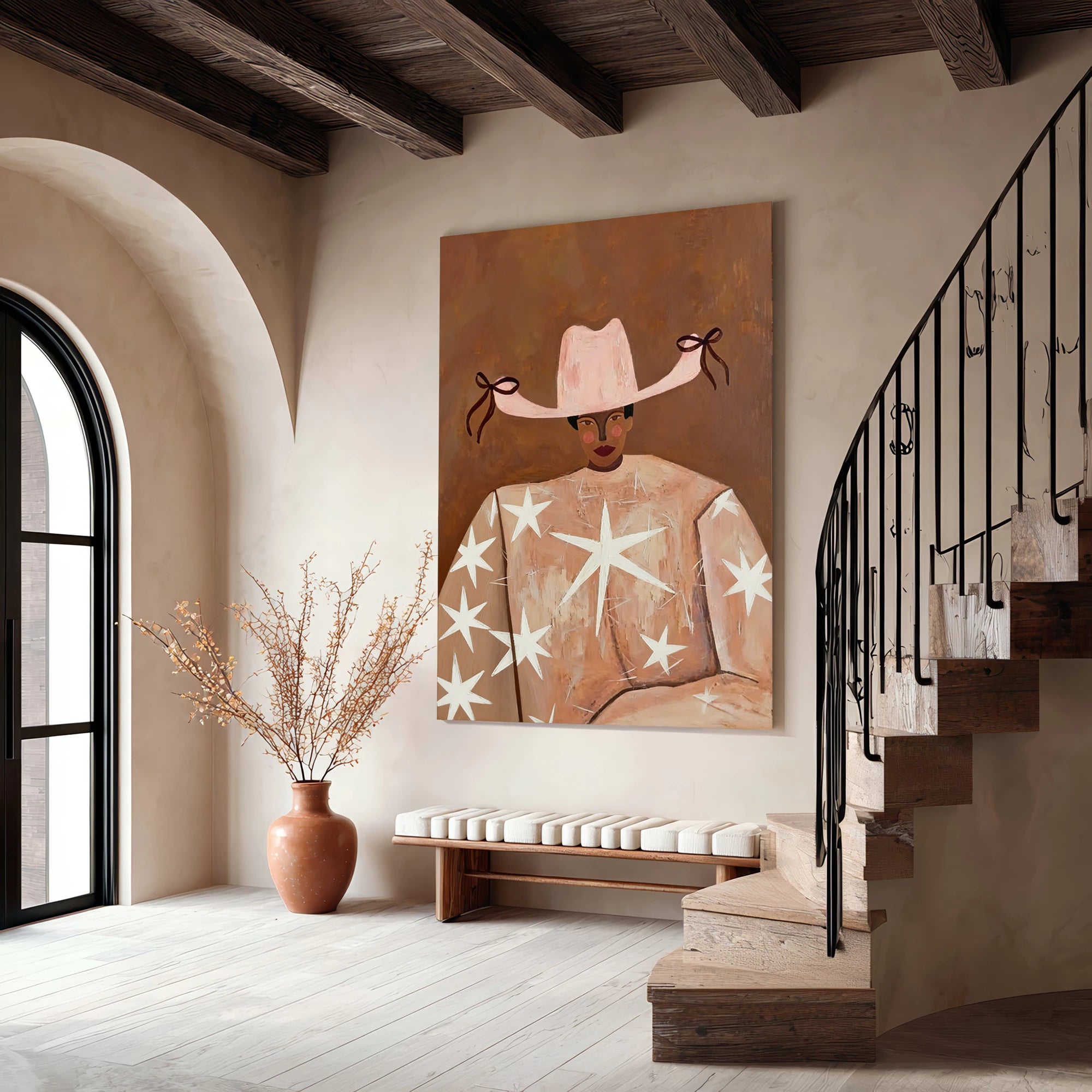 Abstract Star Cowgirl Painting #AB568