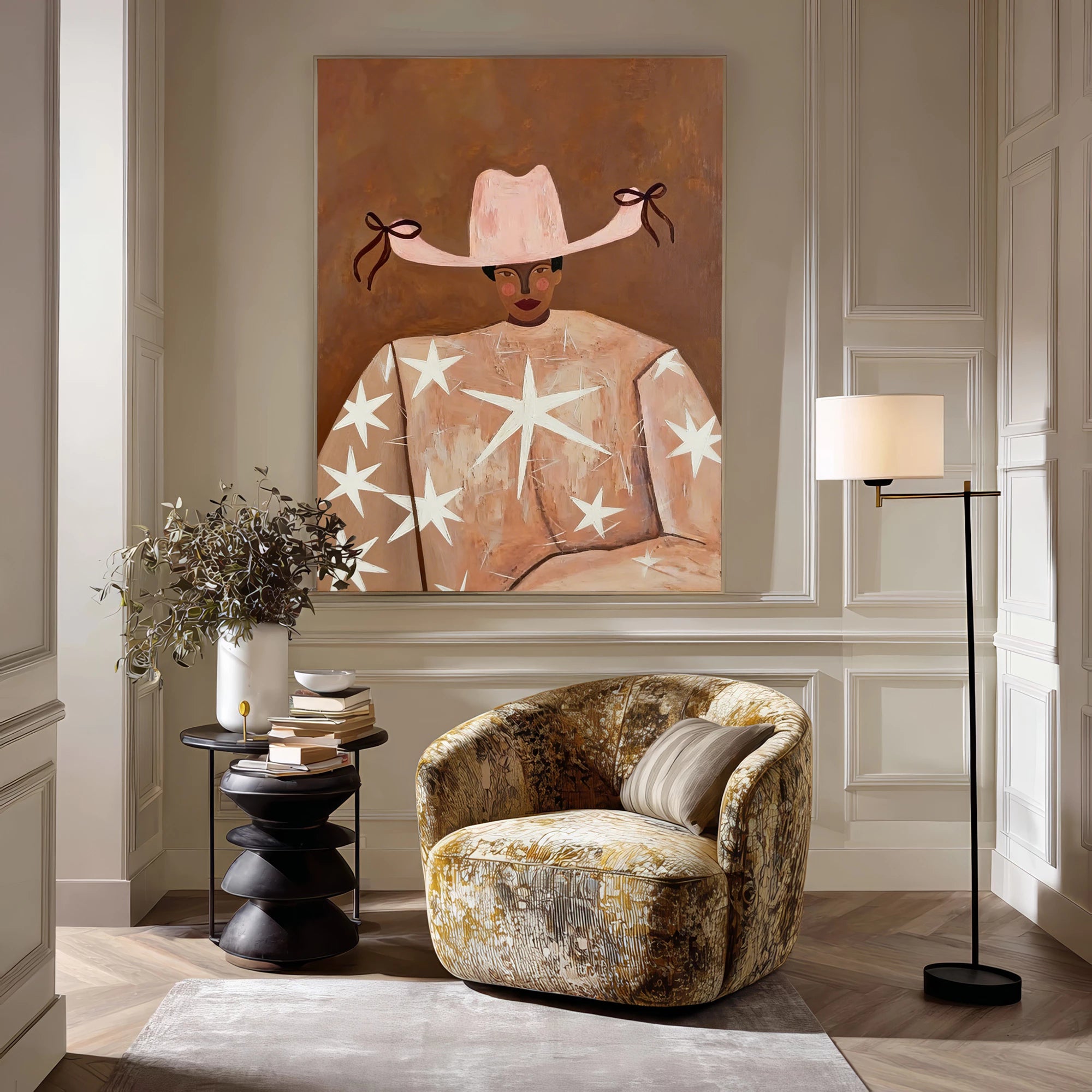Abstract Star Cowgirl Painting #AB568