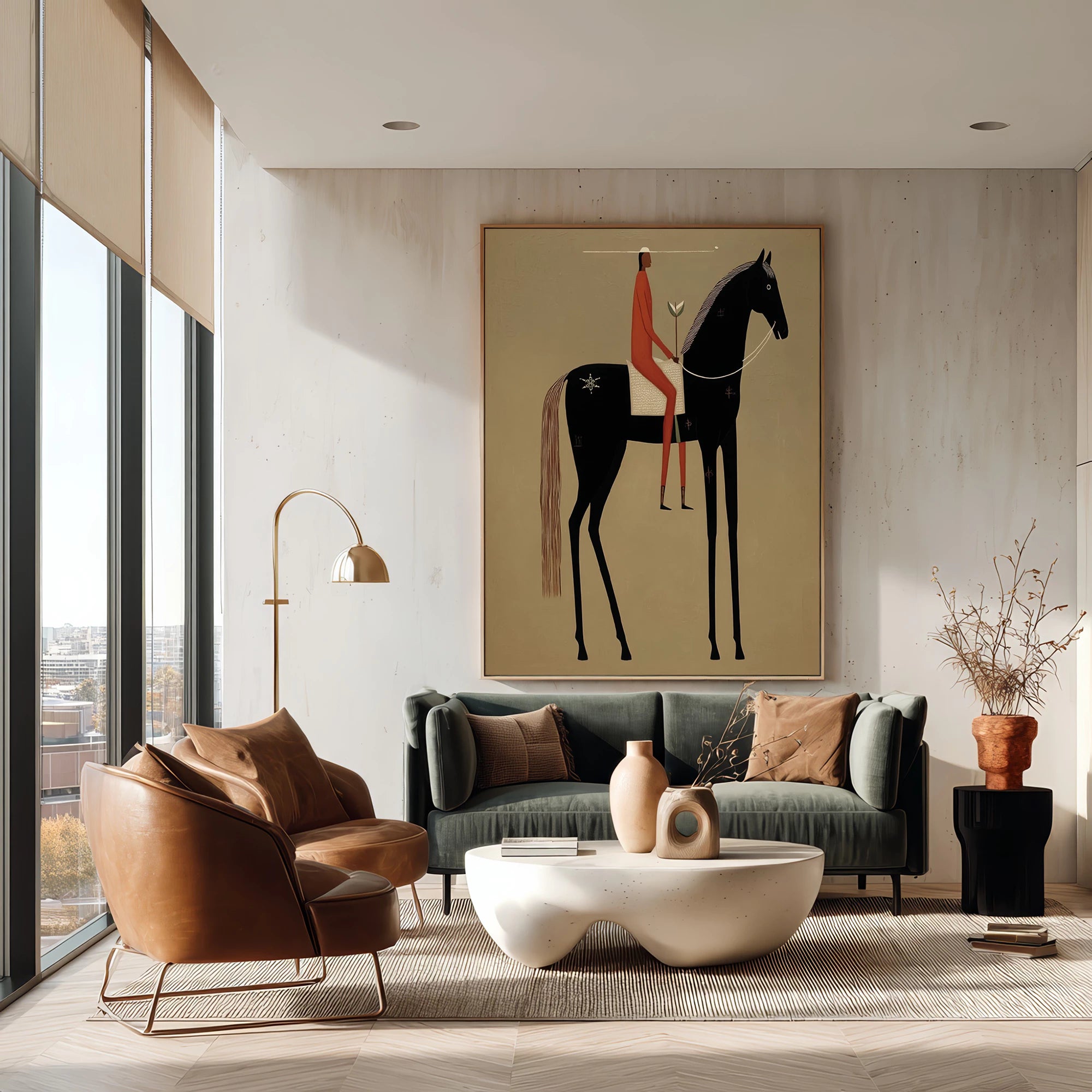 Modern Abstract Horse Oil Painting #AB565