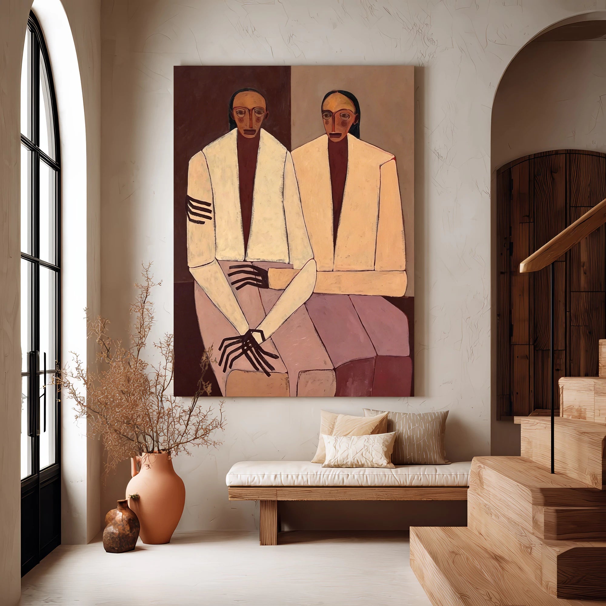 Expressionist Two Figures Oil Painting #AB315