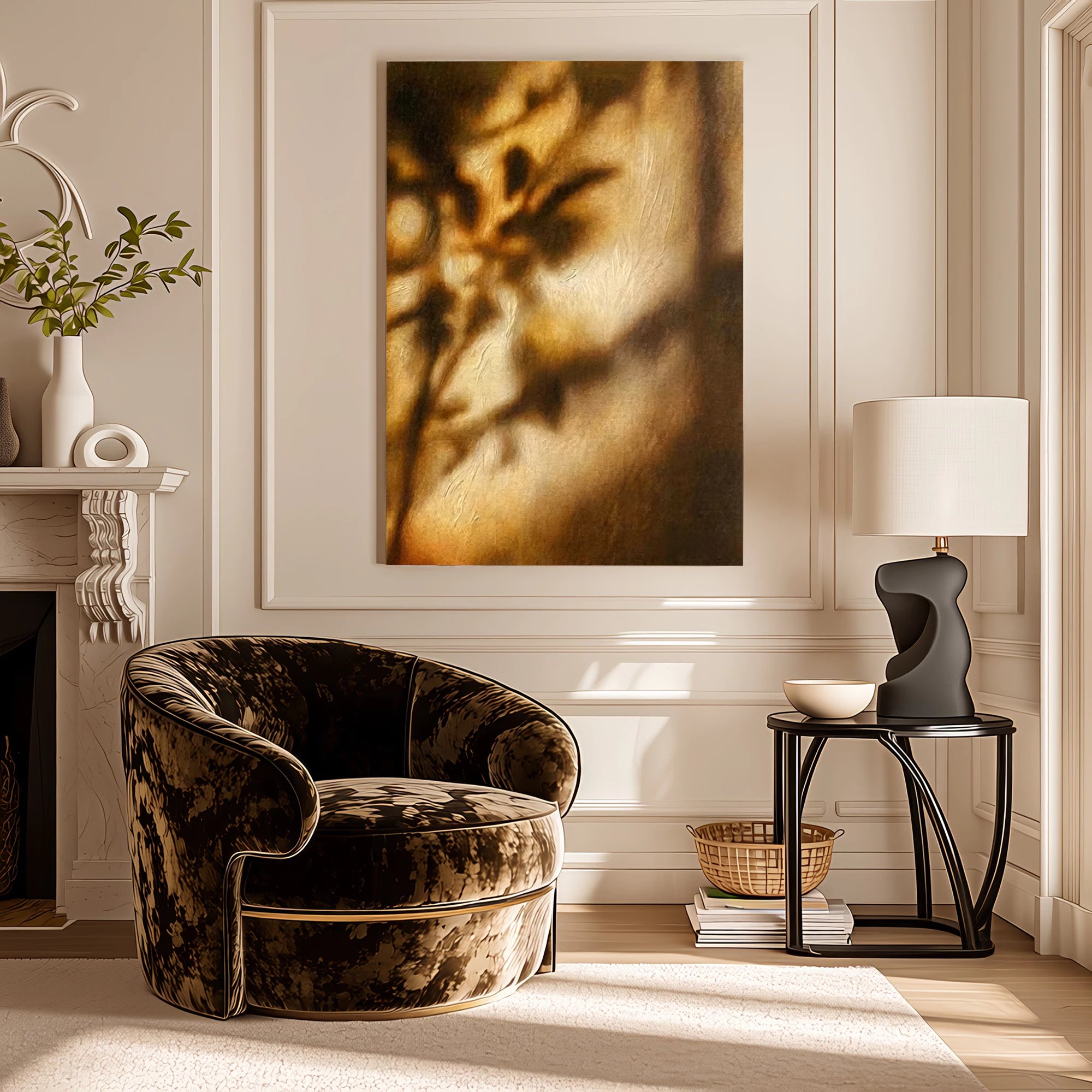Warm Brown Tones Foliage Light and Shadow Oil Painting #MZ411