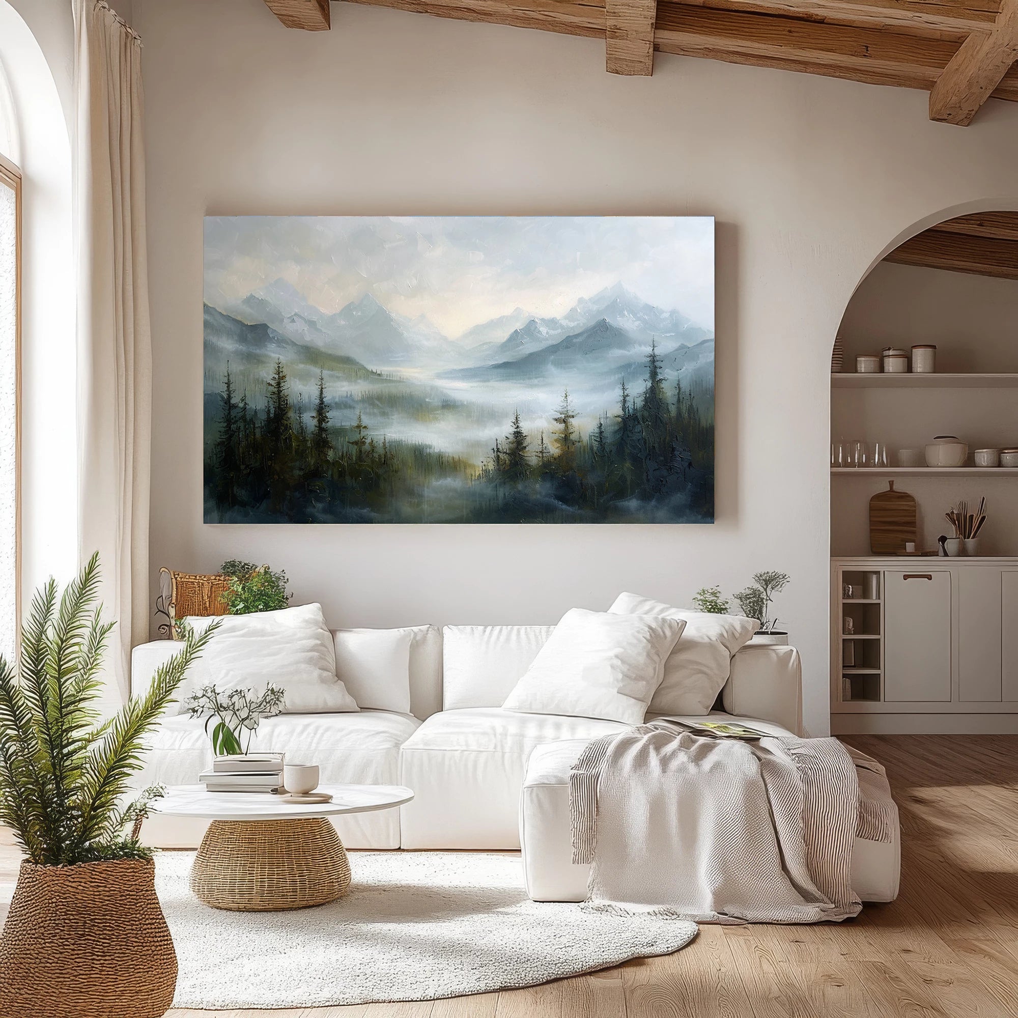Misty Mountain Landscape Oil Painting #FT65