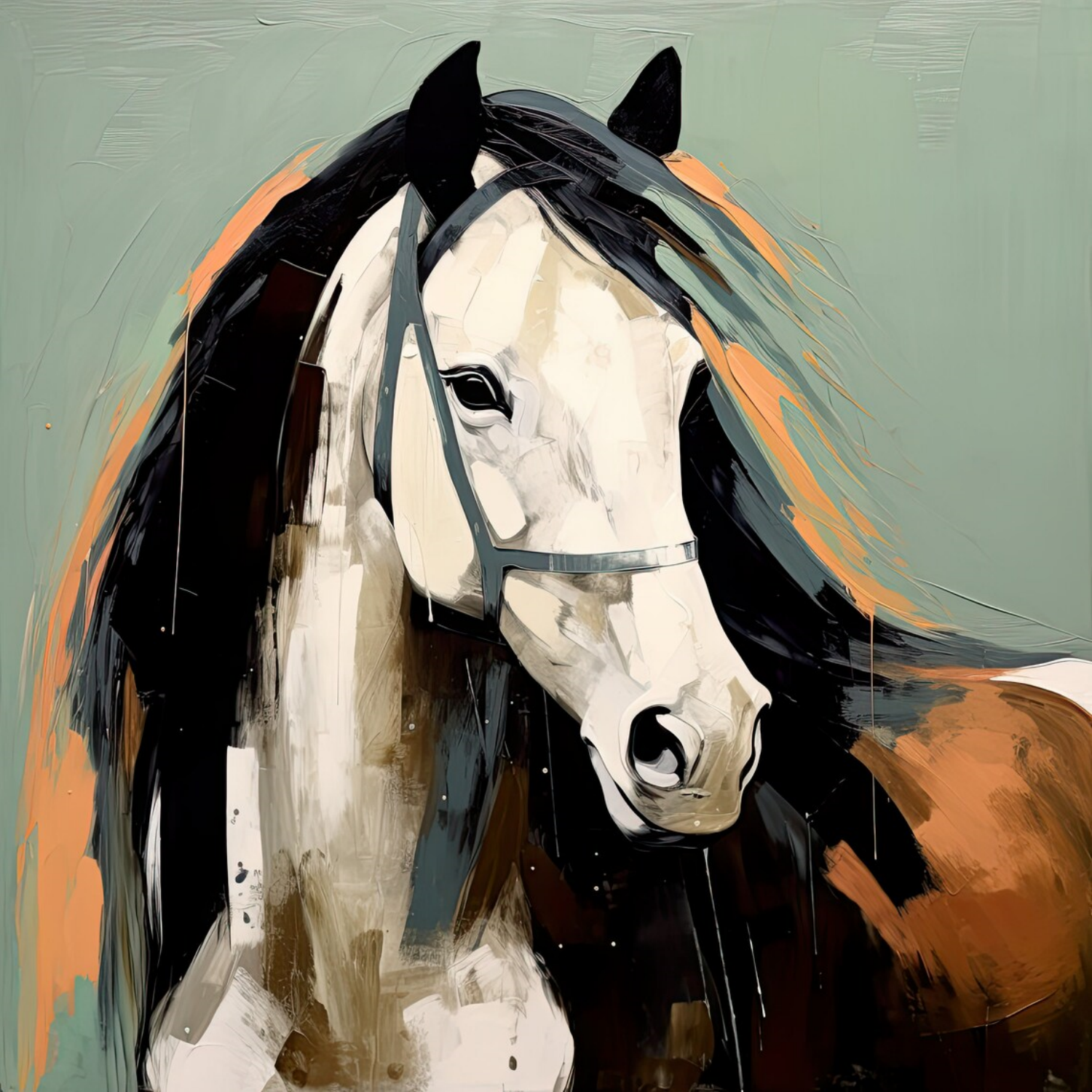 Abstract Animal Horse Wall Art #AM106