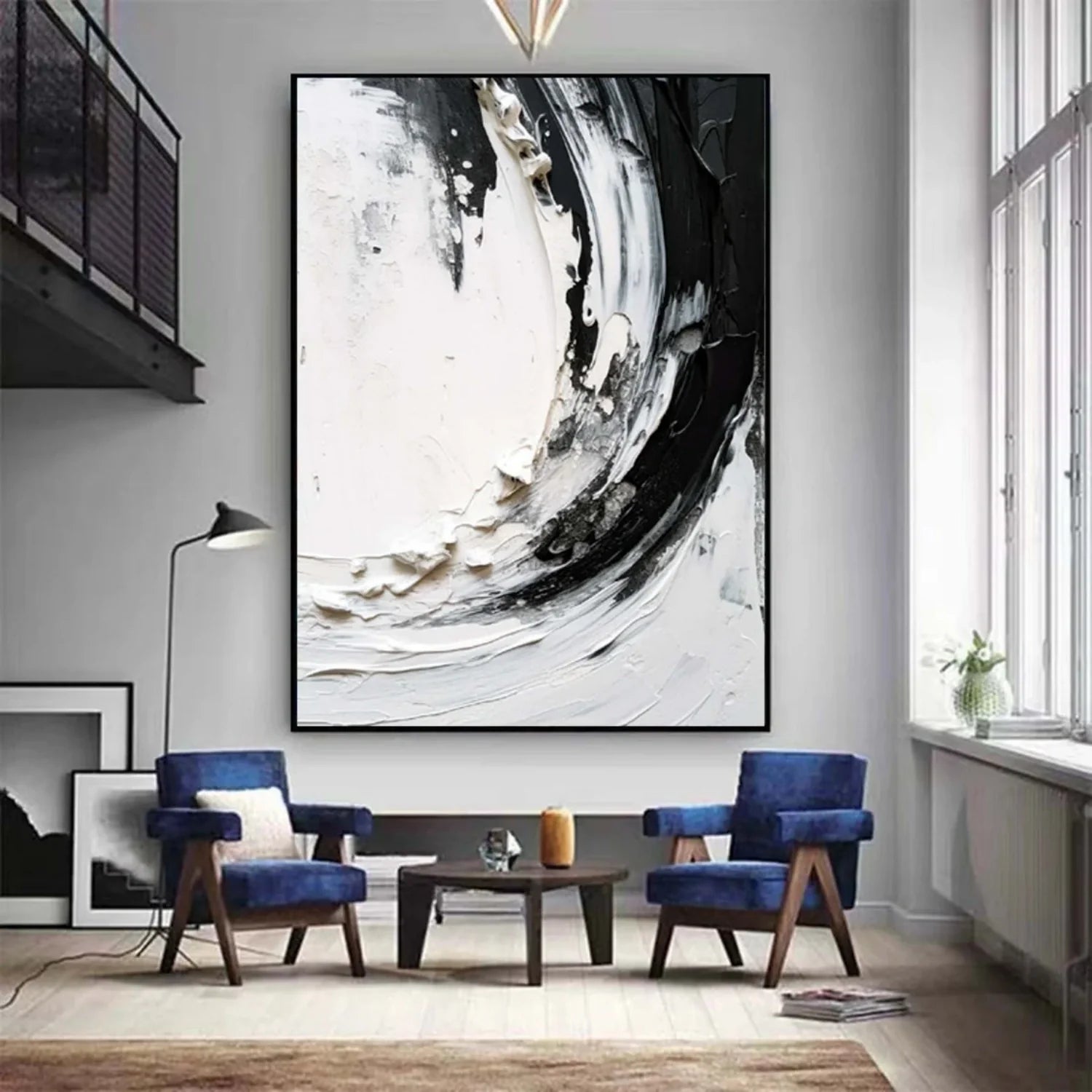 White and Black Minimalistic Textured Art #MD245
