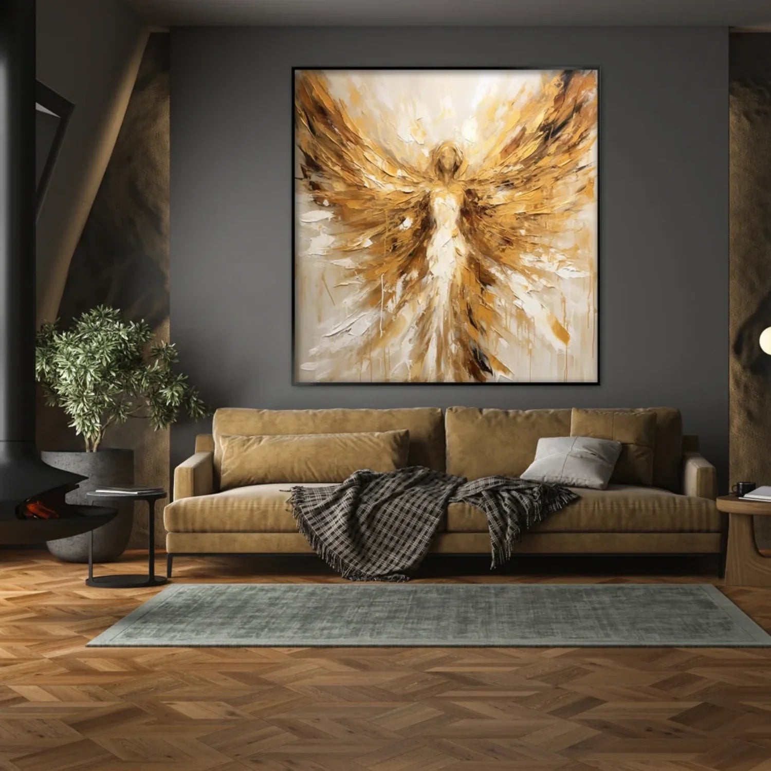 Abstract Angel Wing Textured Painting #AB046