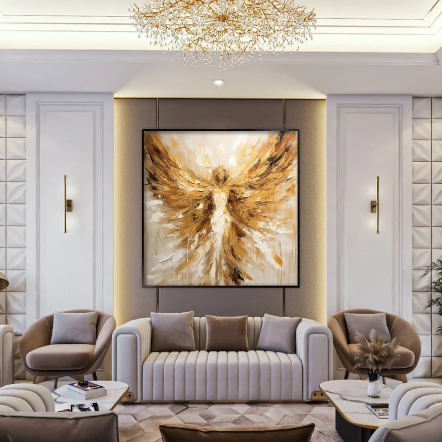 Abstract Angel Wing Textured Painting #AB046