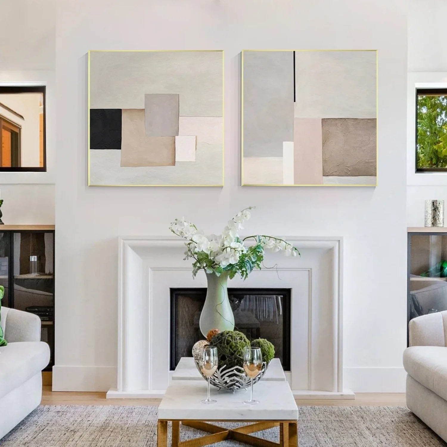 Abstract Canvas Art Set of 2 #WA635